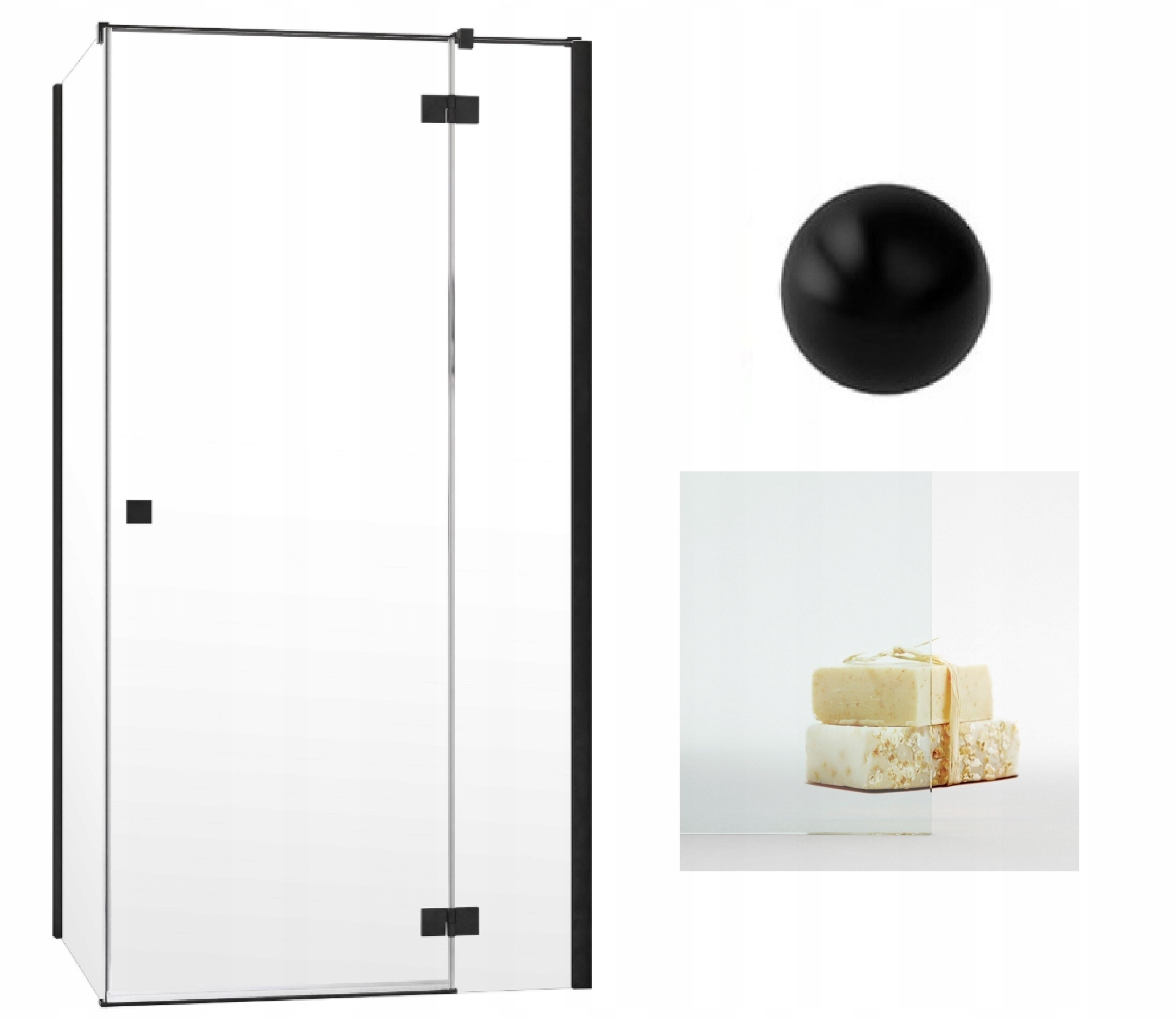 Kabina Radaway Essenza Black Kdj 120x70x200 przejrzysta, czarna