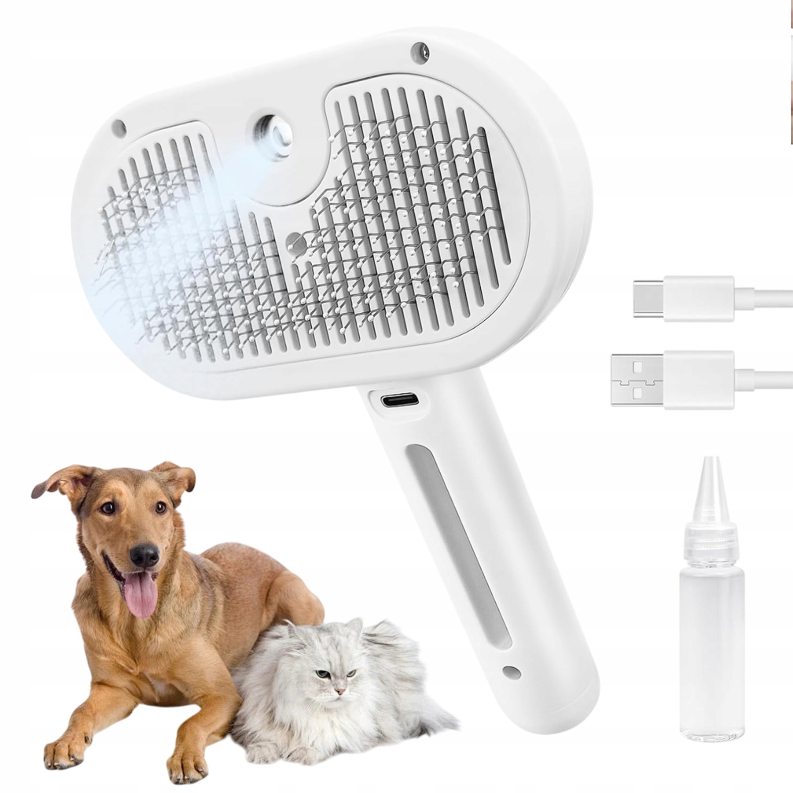 Levně Kartáč Pro Péči O Kočku S Párou – Type-c, Úleva Pro Pokožku A Srst