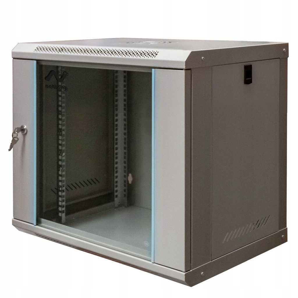 Szafa szafka Rack 19" 9U Netberg Wisząca 600x400 mm czarna Otwierane Boki