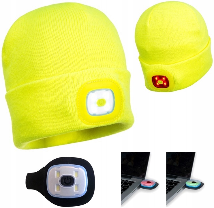 

Czapka z 2 x Led przód białe tył czerwone Usb
