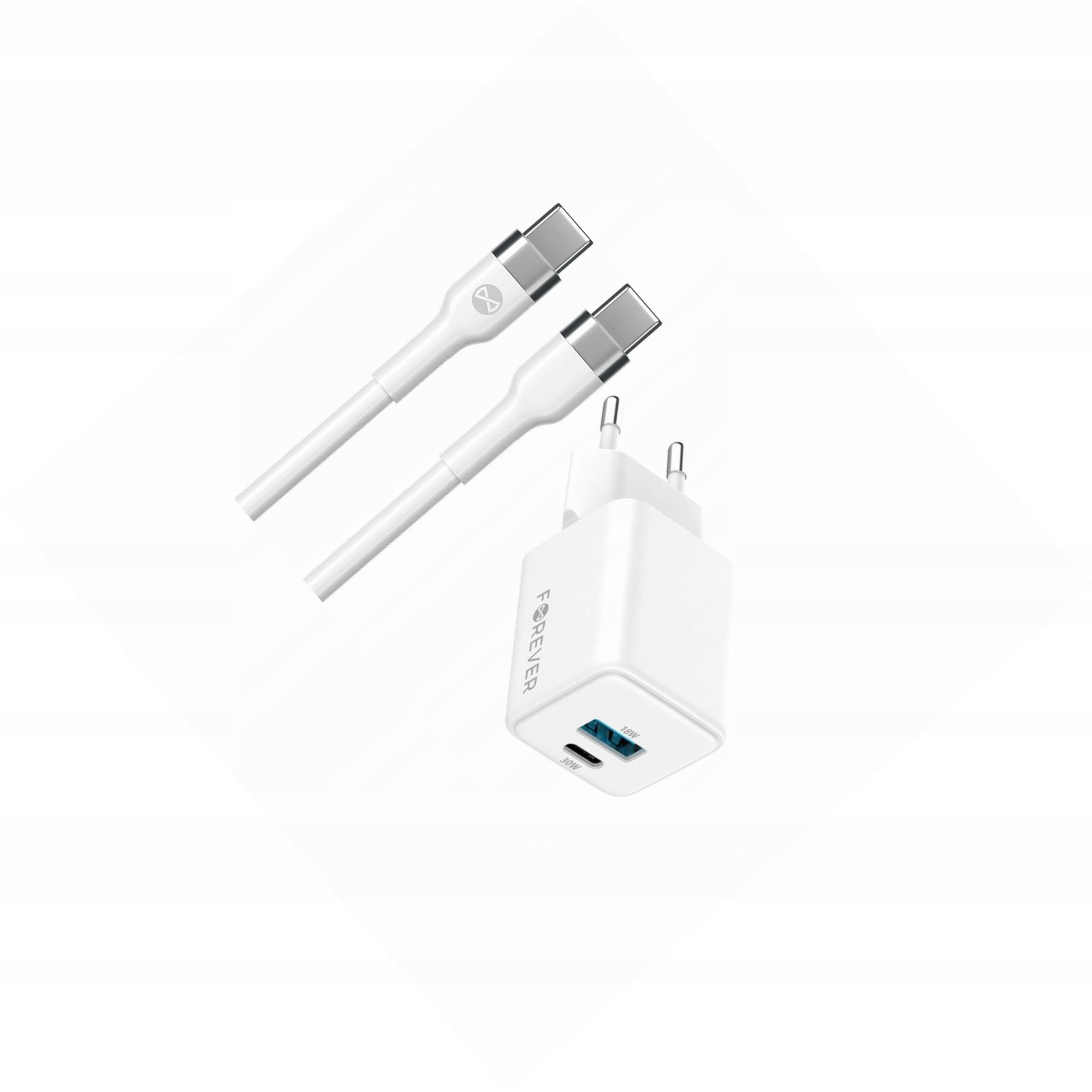 Szybka ładowarka GaN 30W 2 wejścia Usb i Usb-c z kablem do Nokia G21
