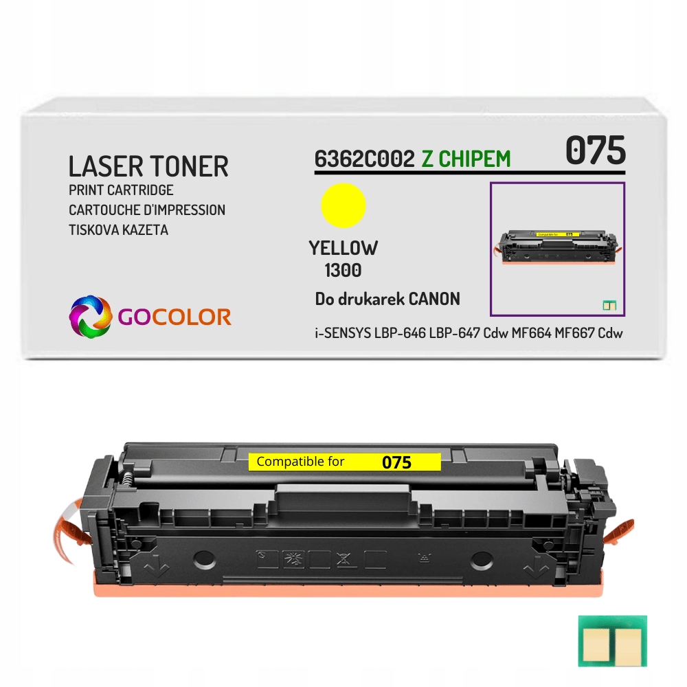Nowy Toner 6362C002 075Y z Chipem do Canon i-SENSYS LBP-646Cdw MF664Cdw