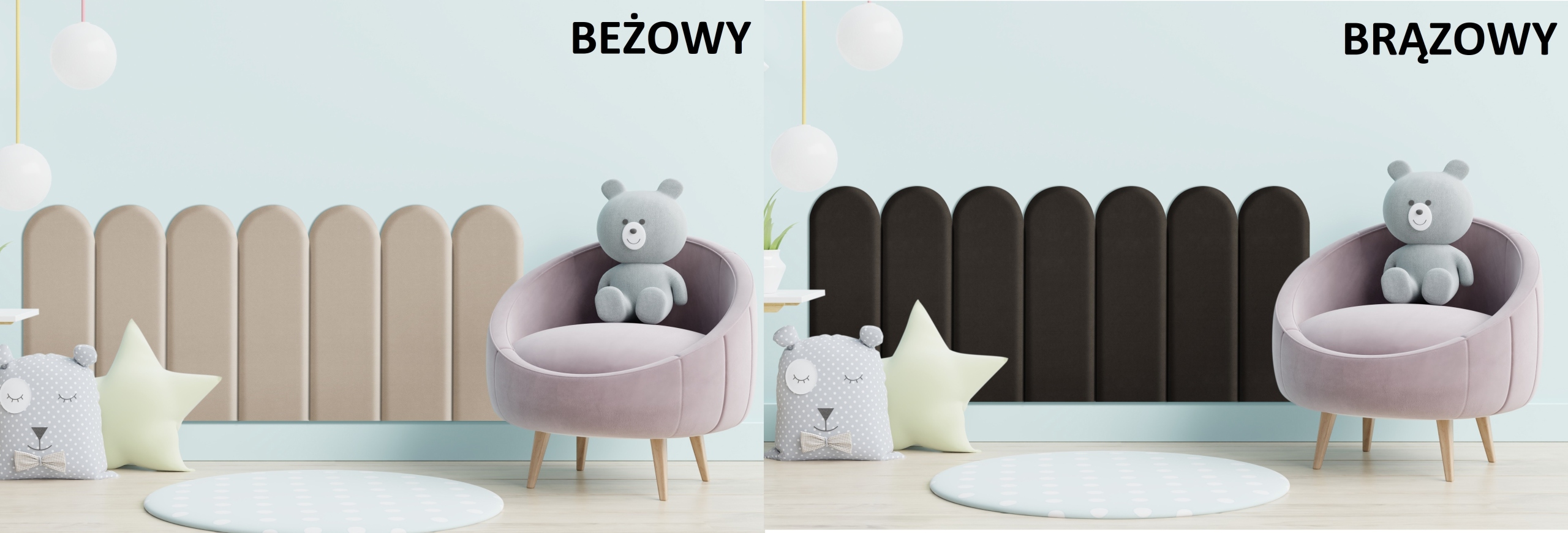 PANELE TAPICEROWANE PŁOTEK DLA DZIECI 60x30 WELUR Kod producenta PŁOT6030