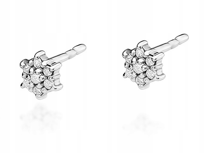 Zlaté náušnice 585 Jemné S Brilianty 0,90 g s diamanty na tyčince