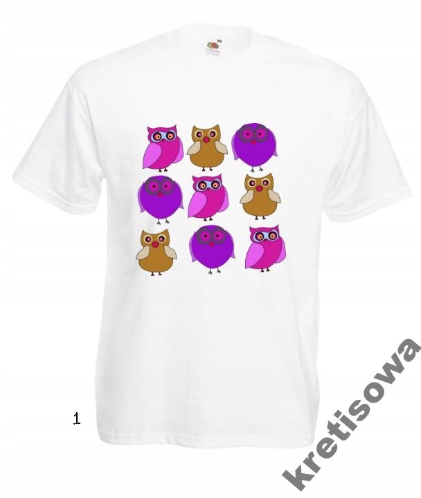 

Kolorowe Koszulki Wzory Śmieszne Sowa Sówki Owls