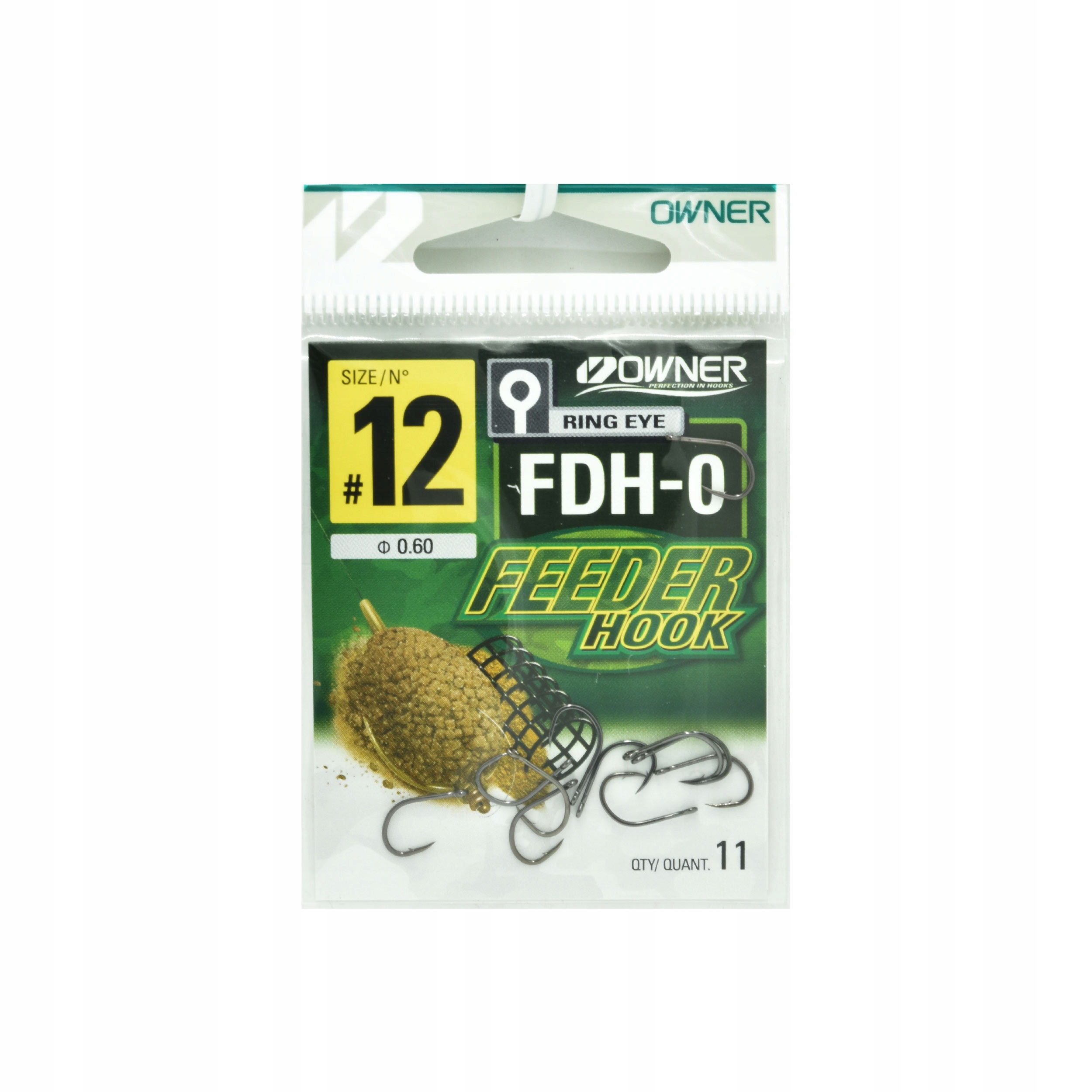 Haczyki Owner Feeder FDH-0 #12 czarne 11szt. koszyczek/podajnik do methody