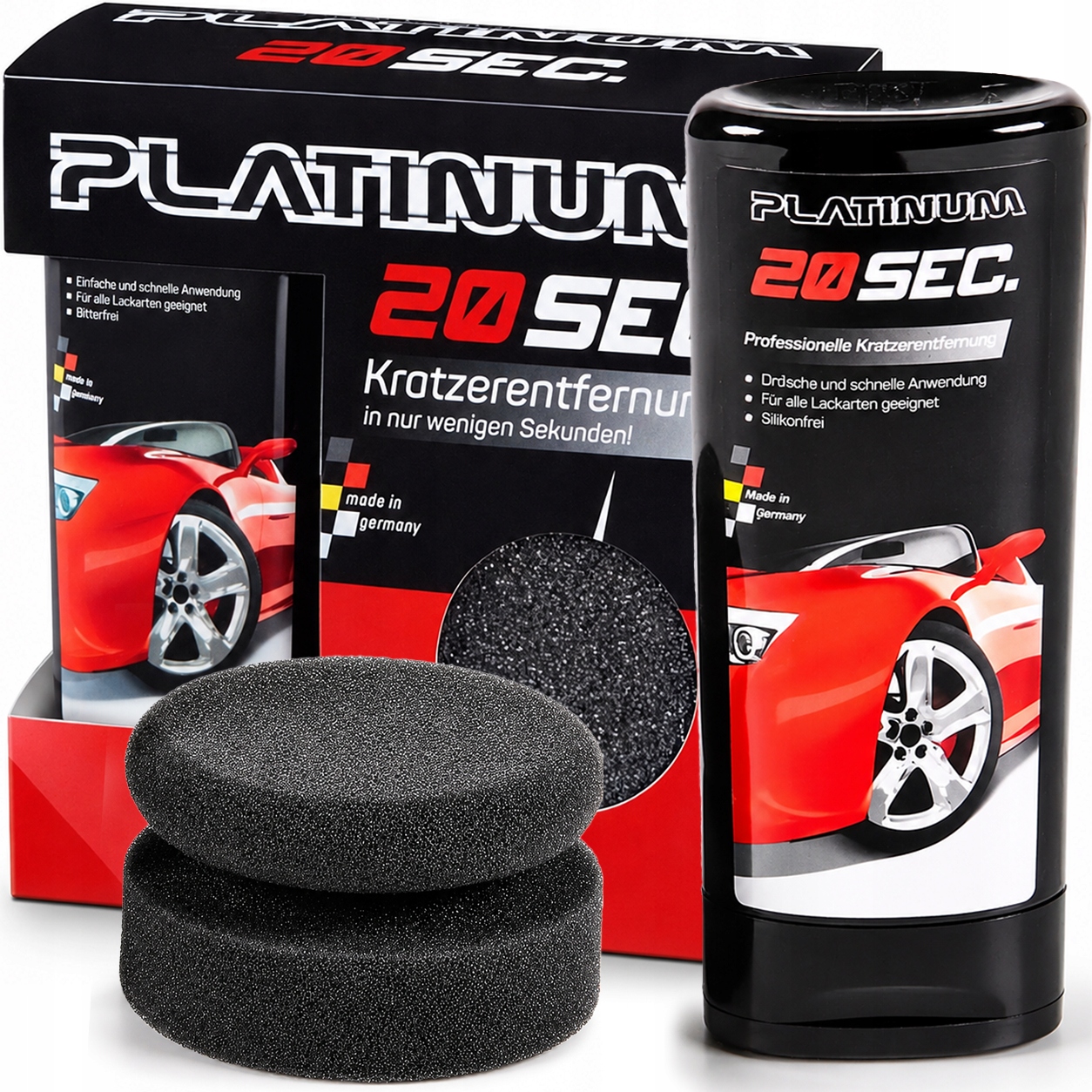 Zestaw Do Usuwania Rys Zarysowań Na Aucie Pasta Gąbka Platinum 20SEC