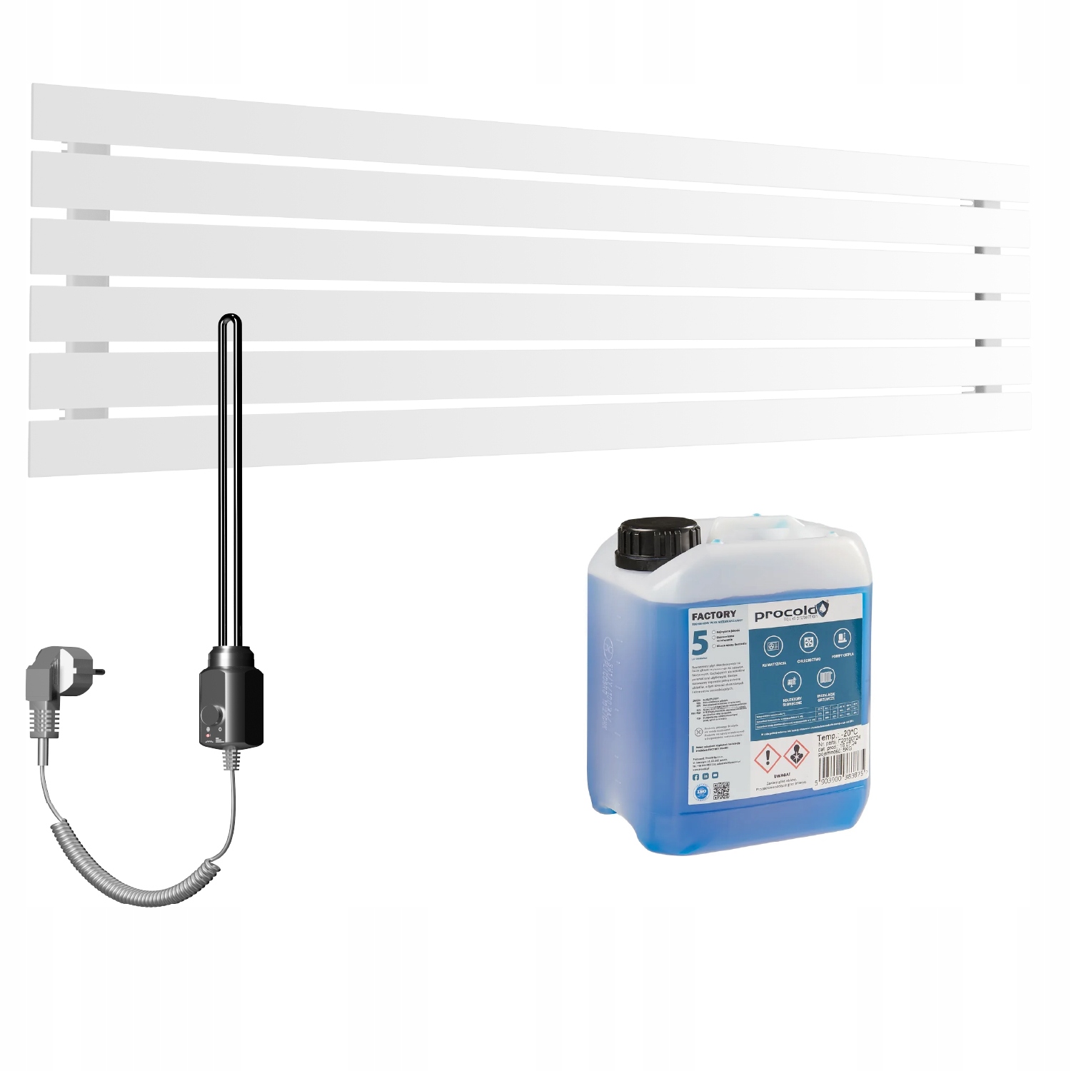 Set Horizontální elektrický ohřívač BELLO45x180 Bílý Mat Struktura