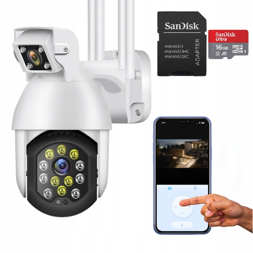 

2x Kamera Zewnętrzna Obrotowa WiFi Ip Full Hd Zoom