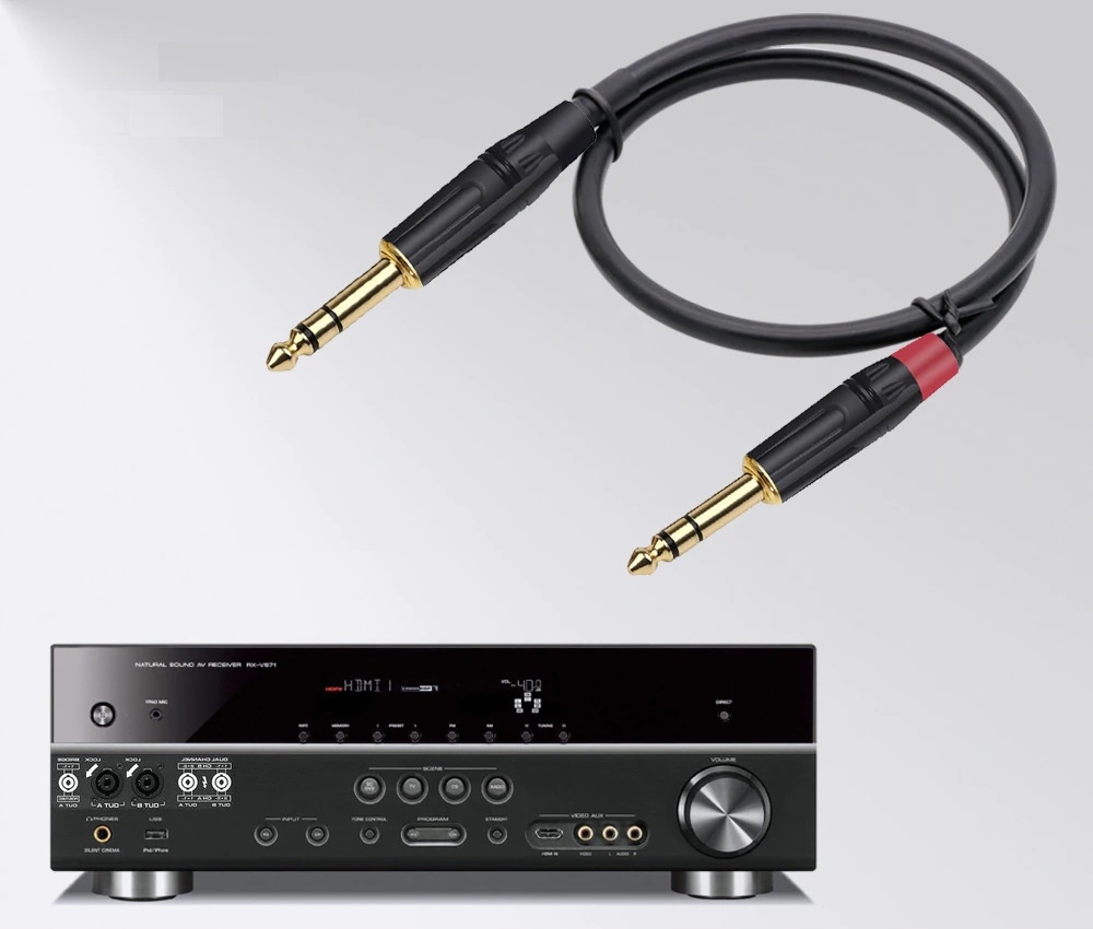 NAKAMICHI WTYK DUŻY JACK 6.3MM 3 POLA STEREO 3 PIN OFC CZARNY Model HQ Premium OFC wtyk gitarowy mikrofonowy