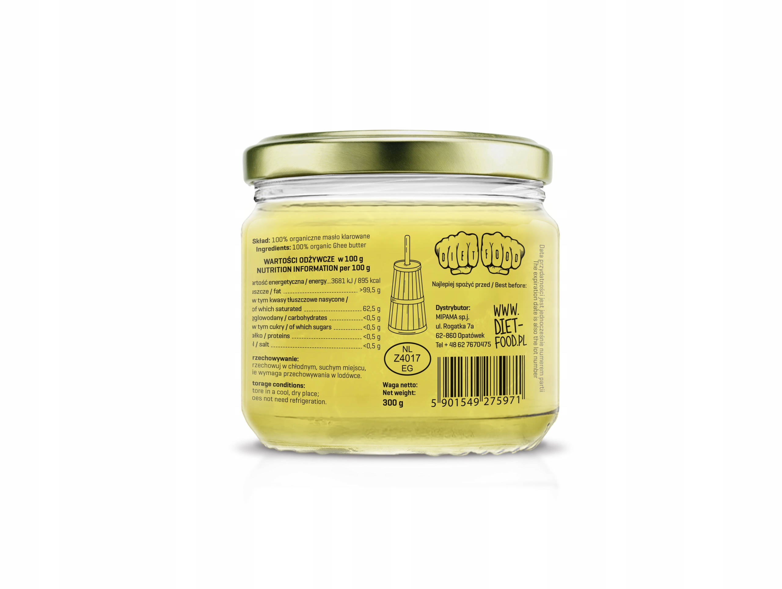 GHEE Masło Klarowane Ekologiczne 300g Witaminy A D E K Bez Laktozy — 4
