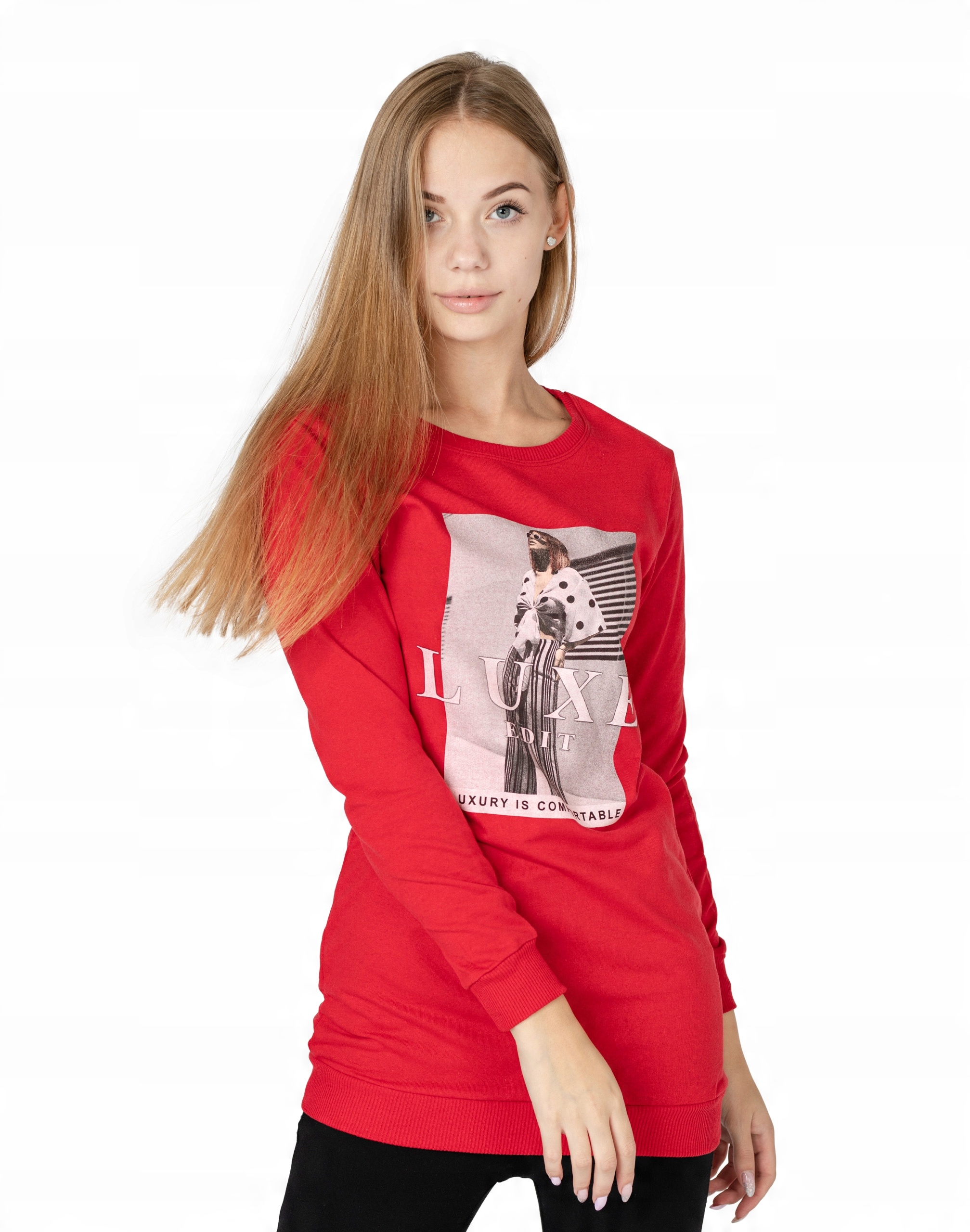 

Długa Bluza Tunika Damska Bawełniana 242-04 r M