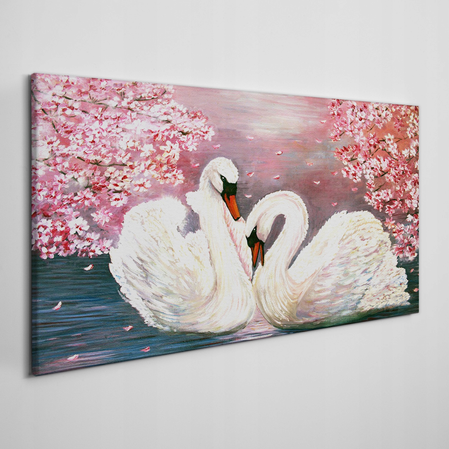 

Obraz na płótnie Łabędzie drzewo kwiaty 120x60 cm