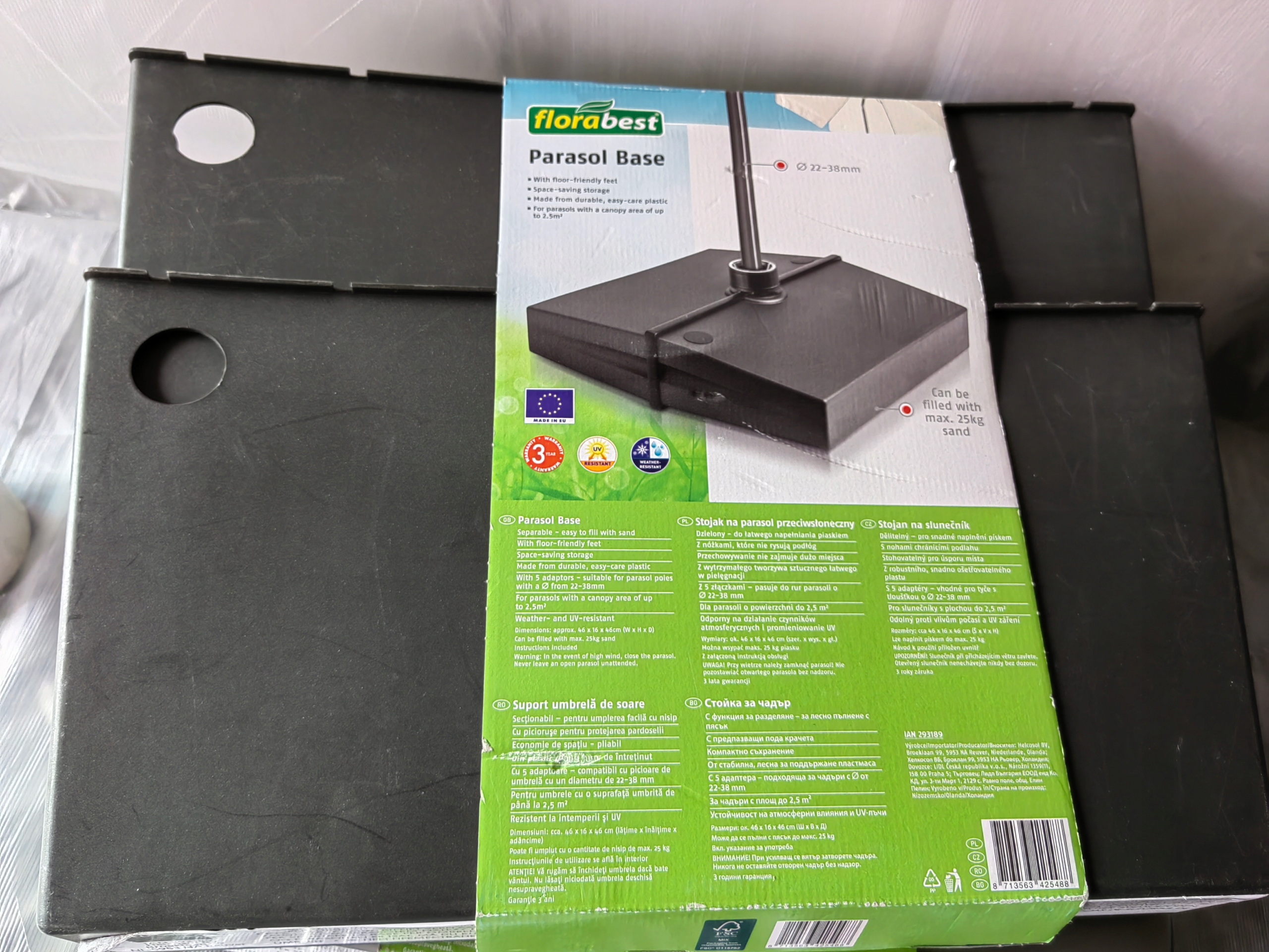 PODSTAWA STOJAK POD PARASOL OGRODOWY CZARNY Kolor czarny