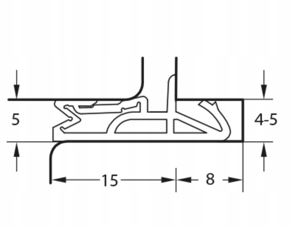USZCZELKA 5005 DRZWI ZEWNĘTRZNE DREWNIANE BRĄZ RUSTYKALNY 5 mb Długość 500 cm