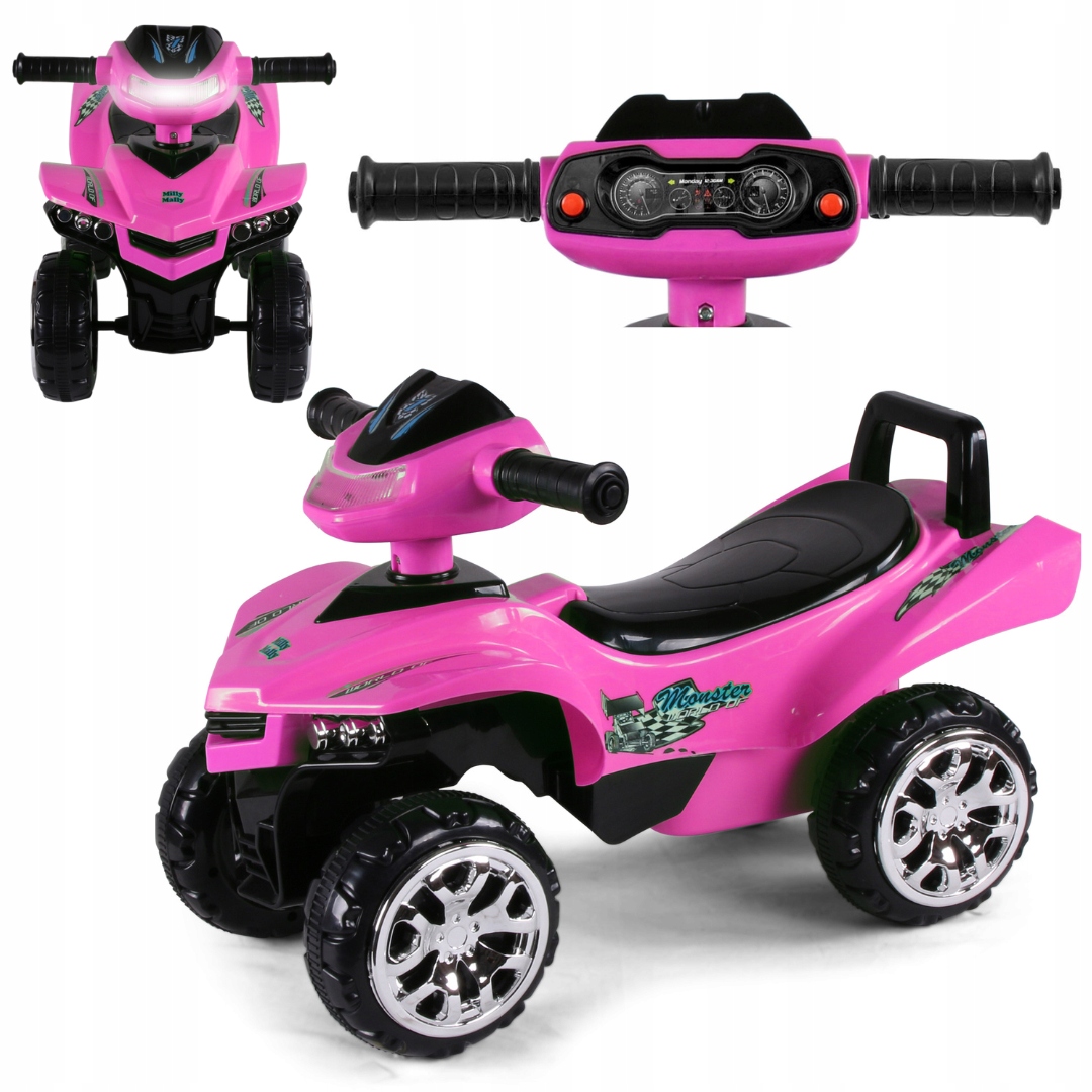 Jeździk quad dla dziecka bieżnikowane koła +12m Monster Milly Mally