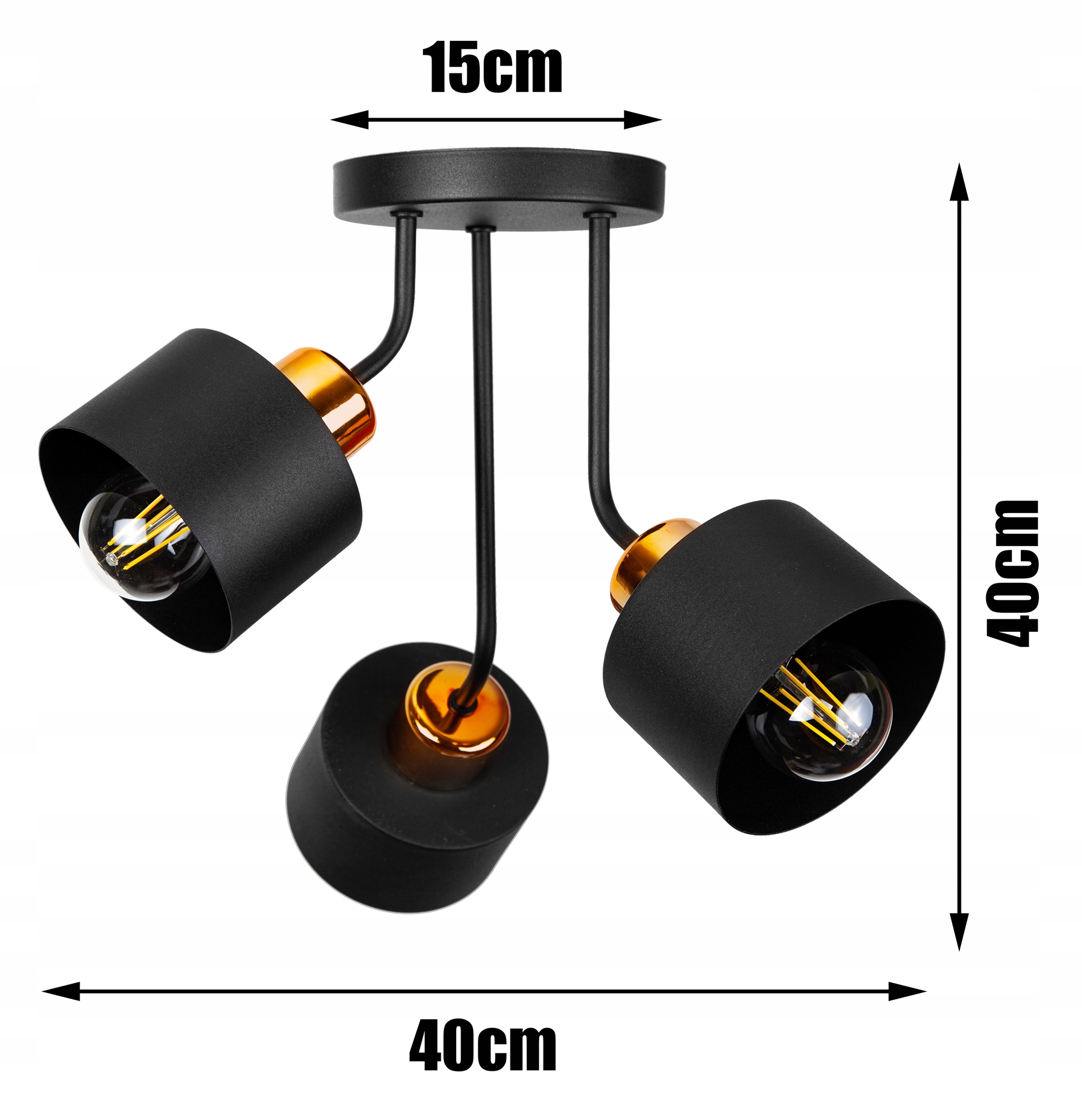 LAMPA SUFITOWA PLAFON ŻYRANDOL LOFT EDISON LED Kolor chrom czarny miedziany