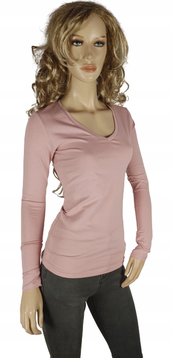 KOLORY Gładka Bluzka PREMIUM bawełna POLSKA marka LATYNKA dekolt serek 6217 Rozmiar L/XL