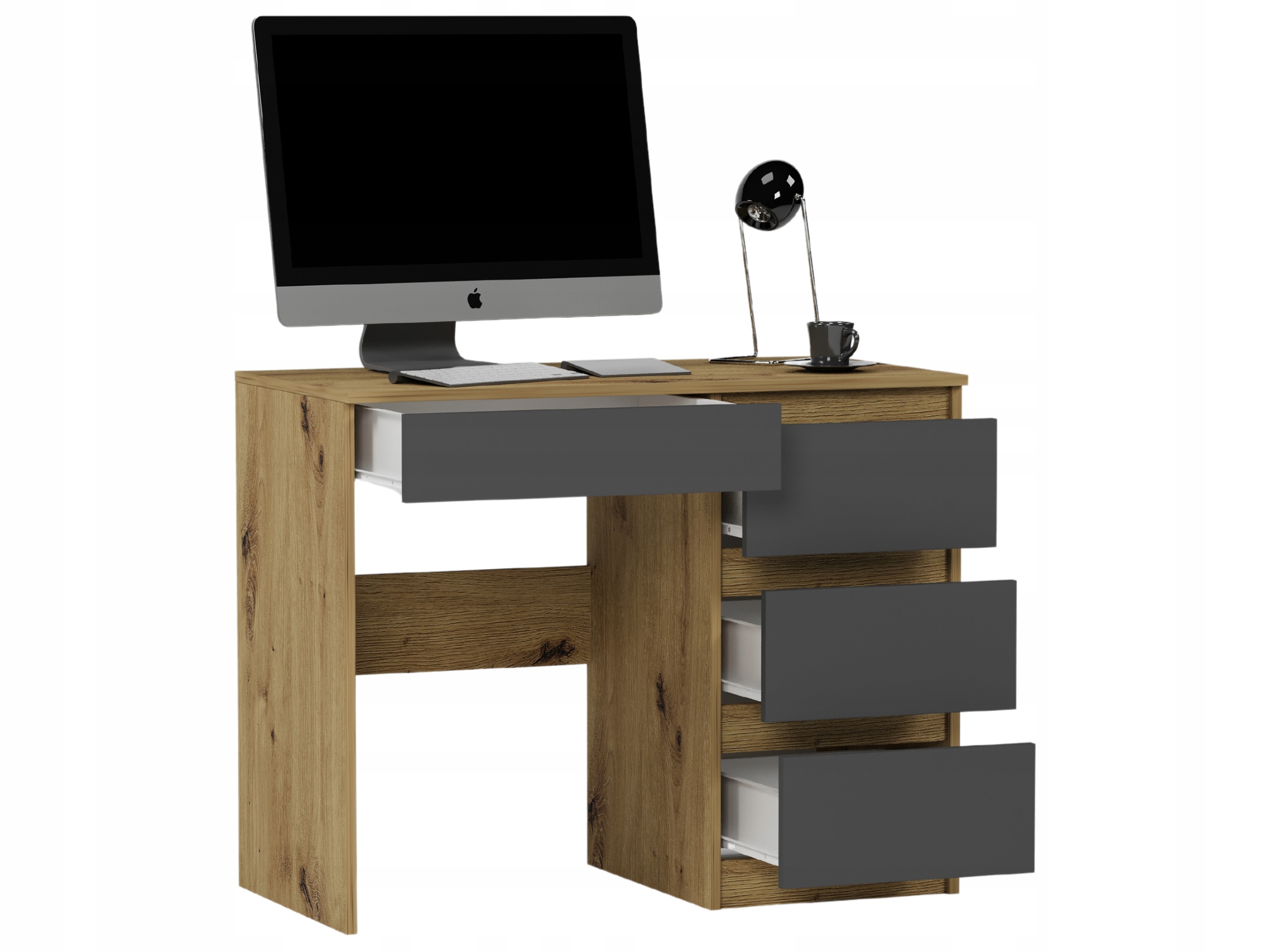 Meble Biurko komputerowe stolik 90cm artisan mix antracyt N34