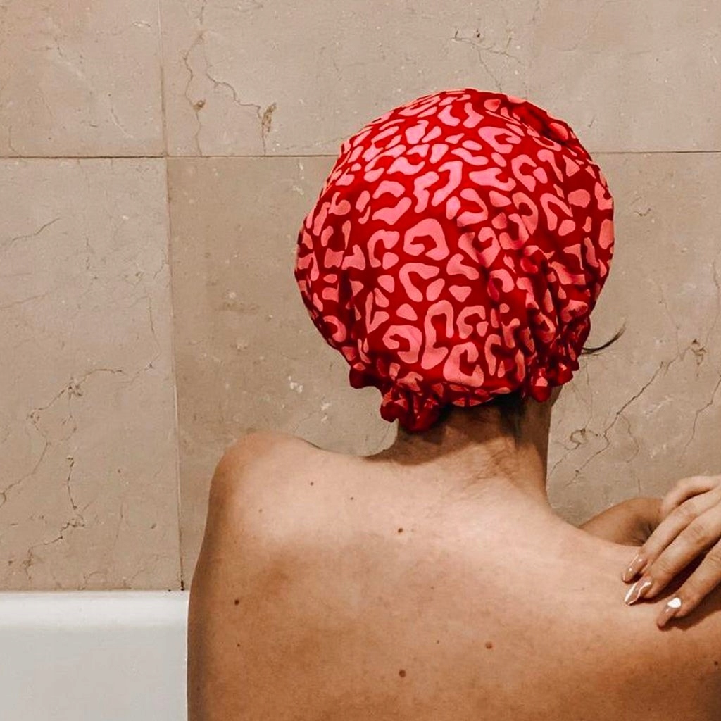 VINTAGE COMPANY Elegancki Czepek ochronny pod prysznic Wodoodporny Różowy Rodzaj ochronny