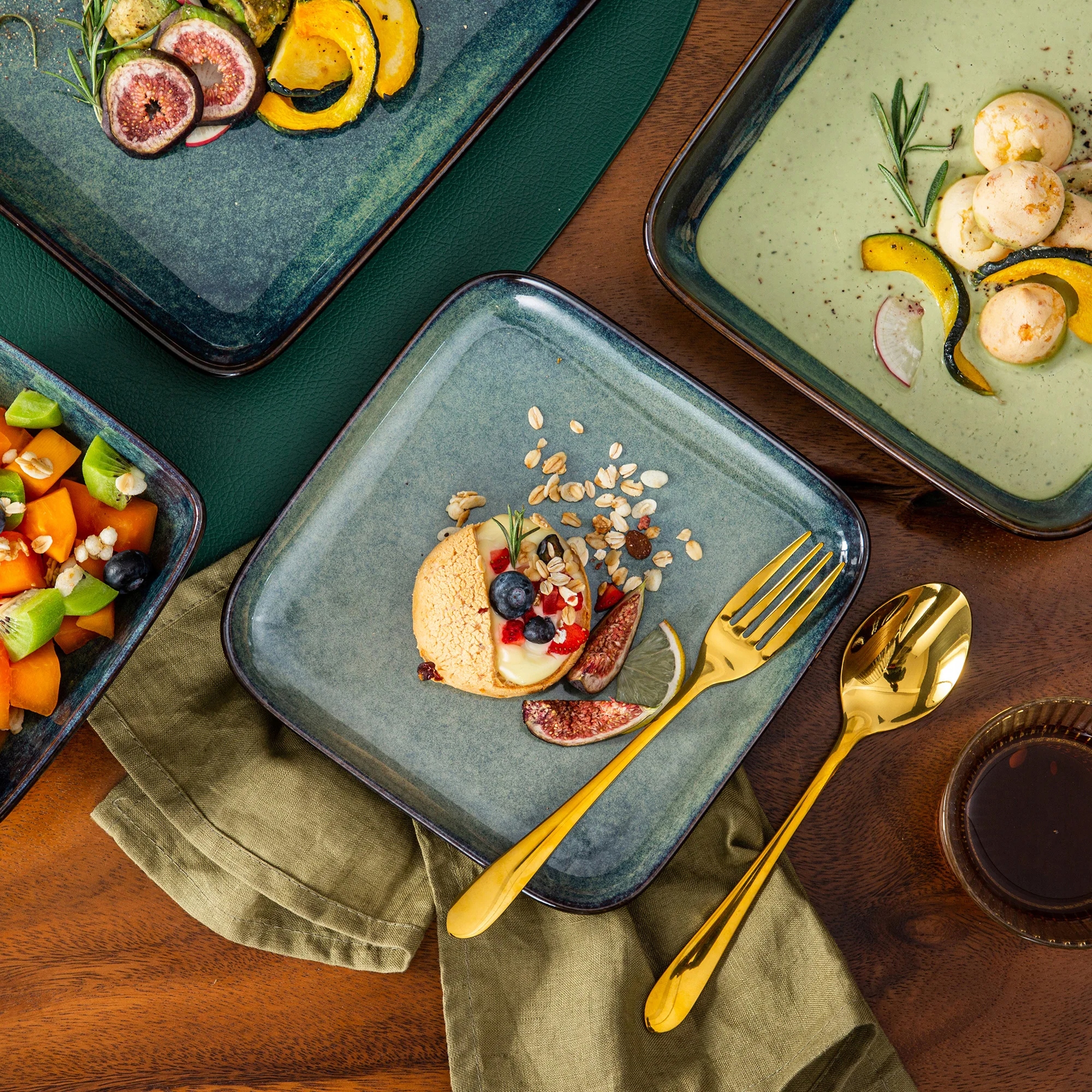 Serwis obiadowy VANCASSO STERN kwadratowy kamionka zastawa 8 osób 32 sztuki Liczba osób 4