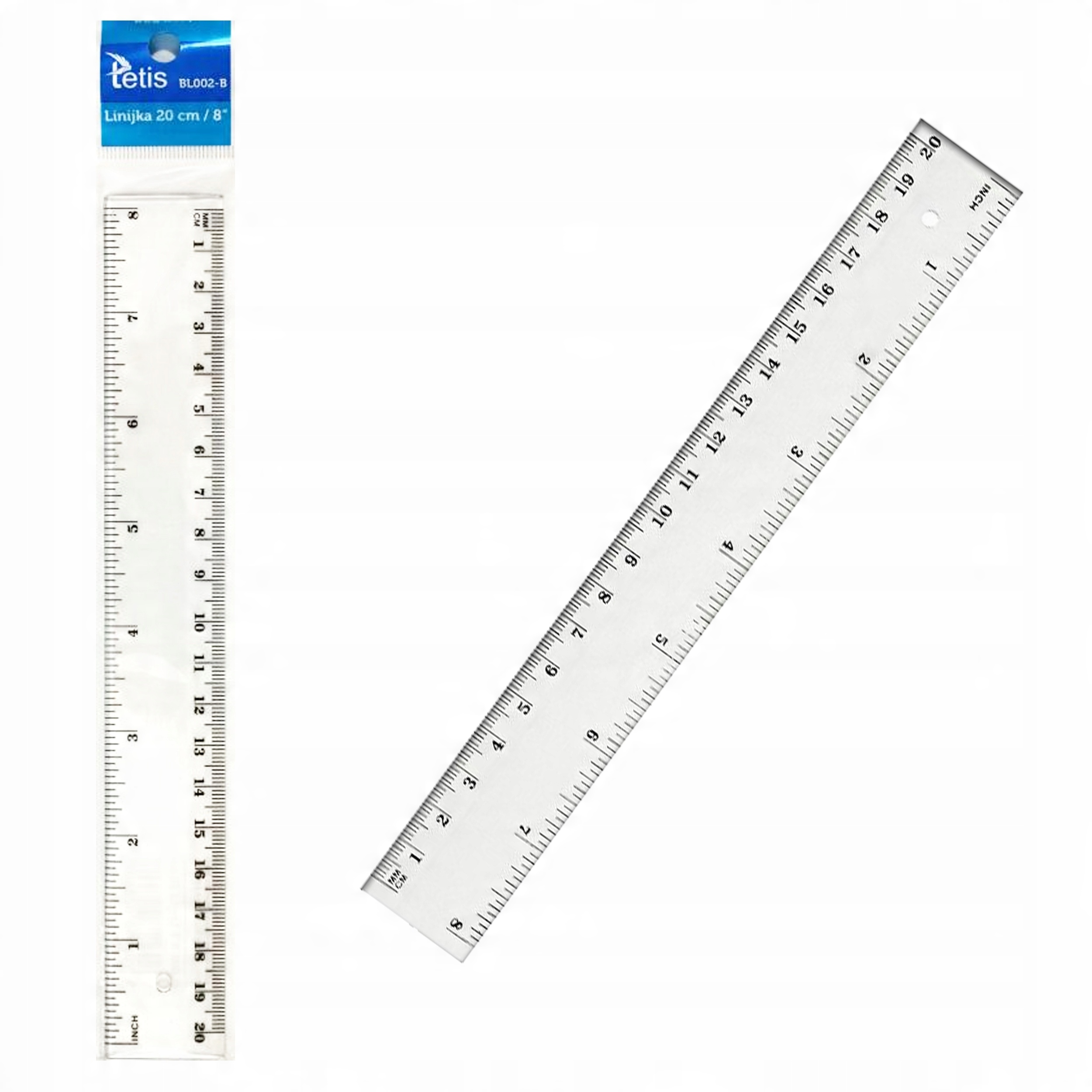 

Linijka Plastikowa Przeżroczysta 20cm Tetis