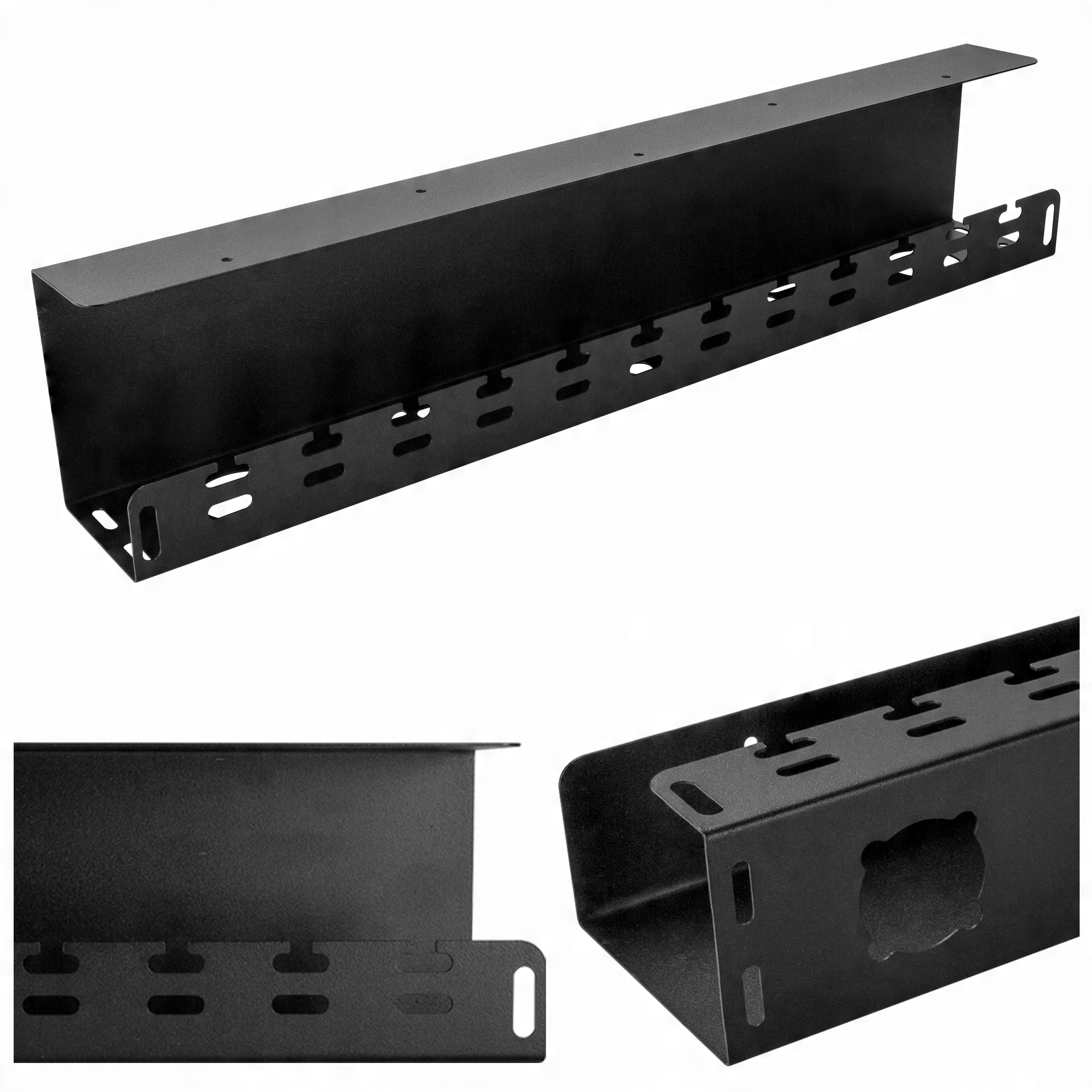 

Uchwyt Pod Biurko Blat Organizer Na Kable Czarny