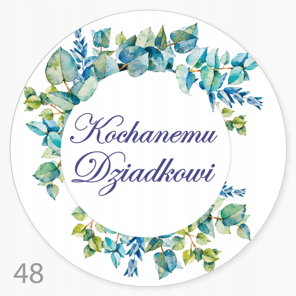 

Naklejka Dzień Dziadka Upominek FI55 Duża 48szt