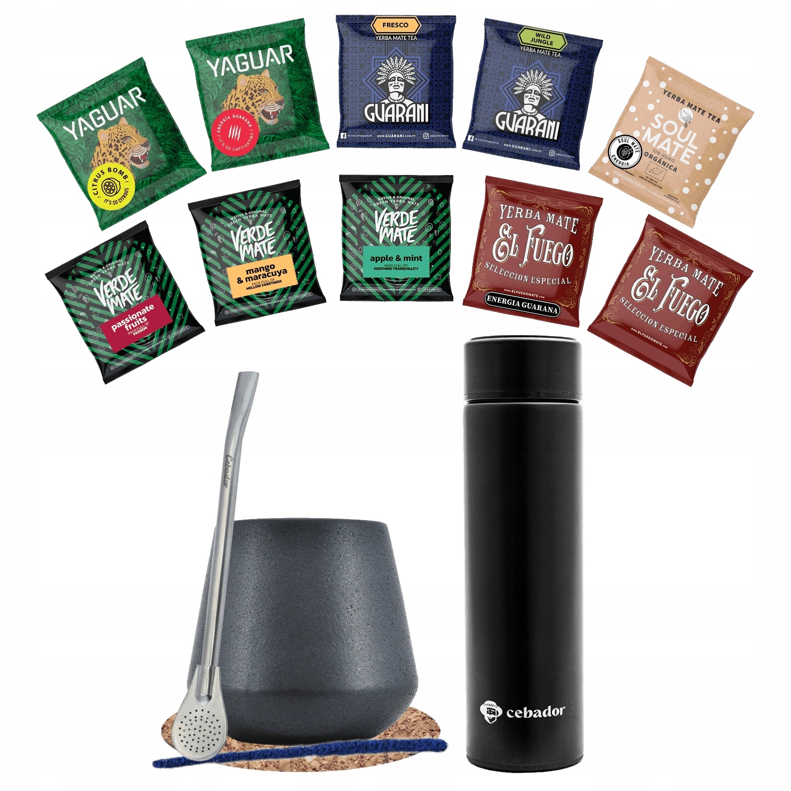 Zestaw Próbki Yerba Mate 10x50g Tykwa i bombilla Termos Led 500g 0,5kg