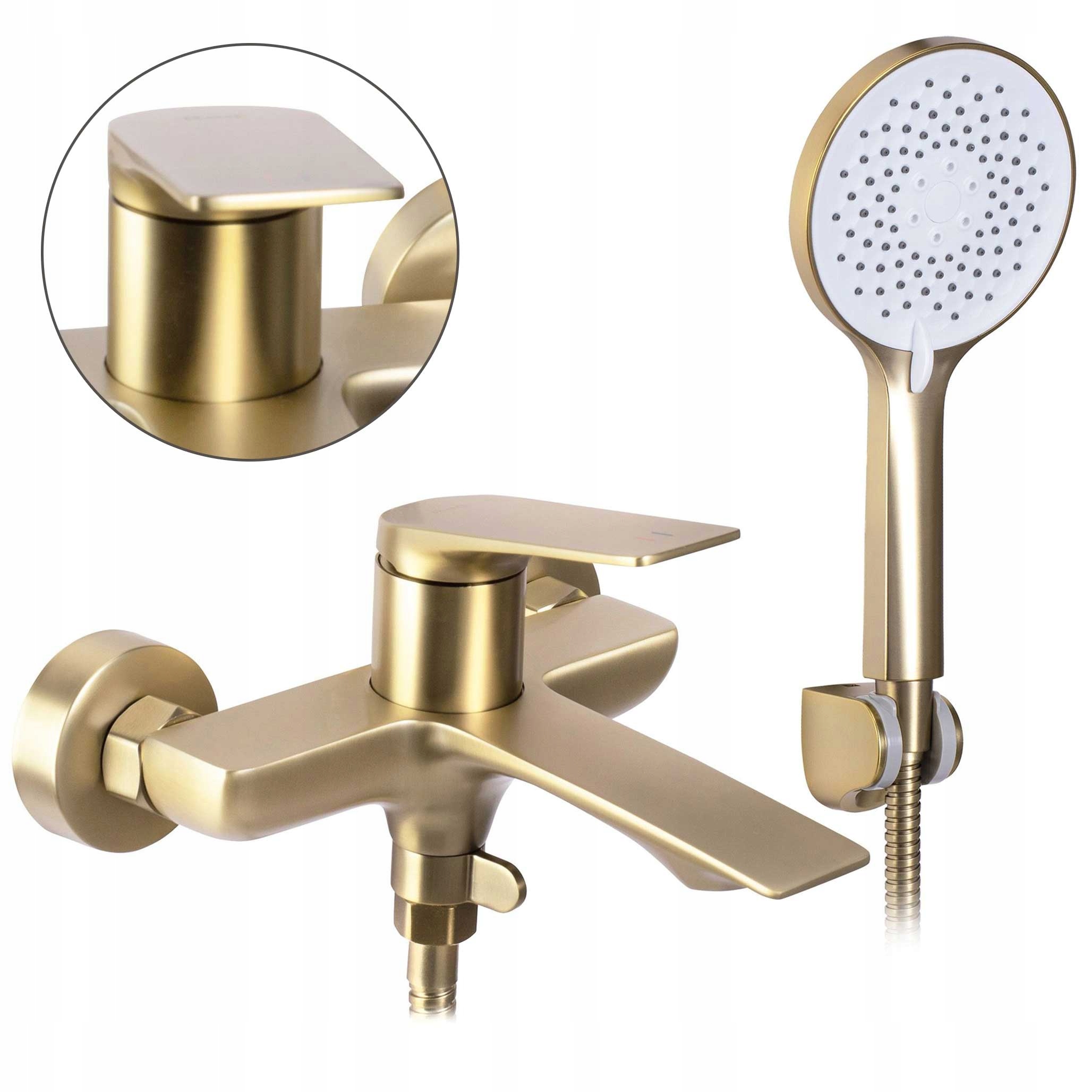 Vaňová nástenná batéria Rea Avalon Zlatá brúsená so sprchou