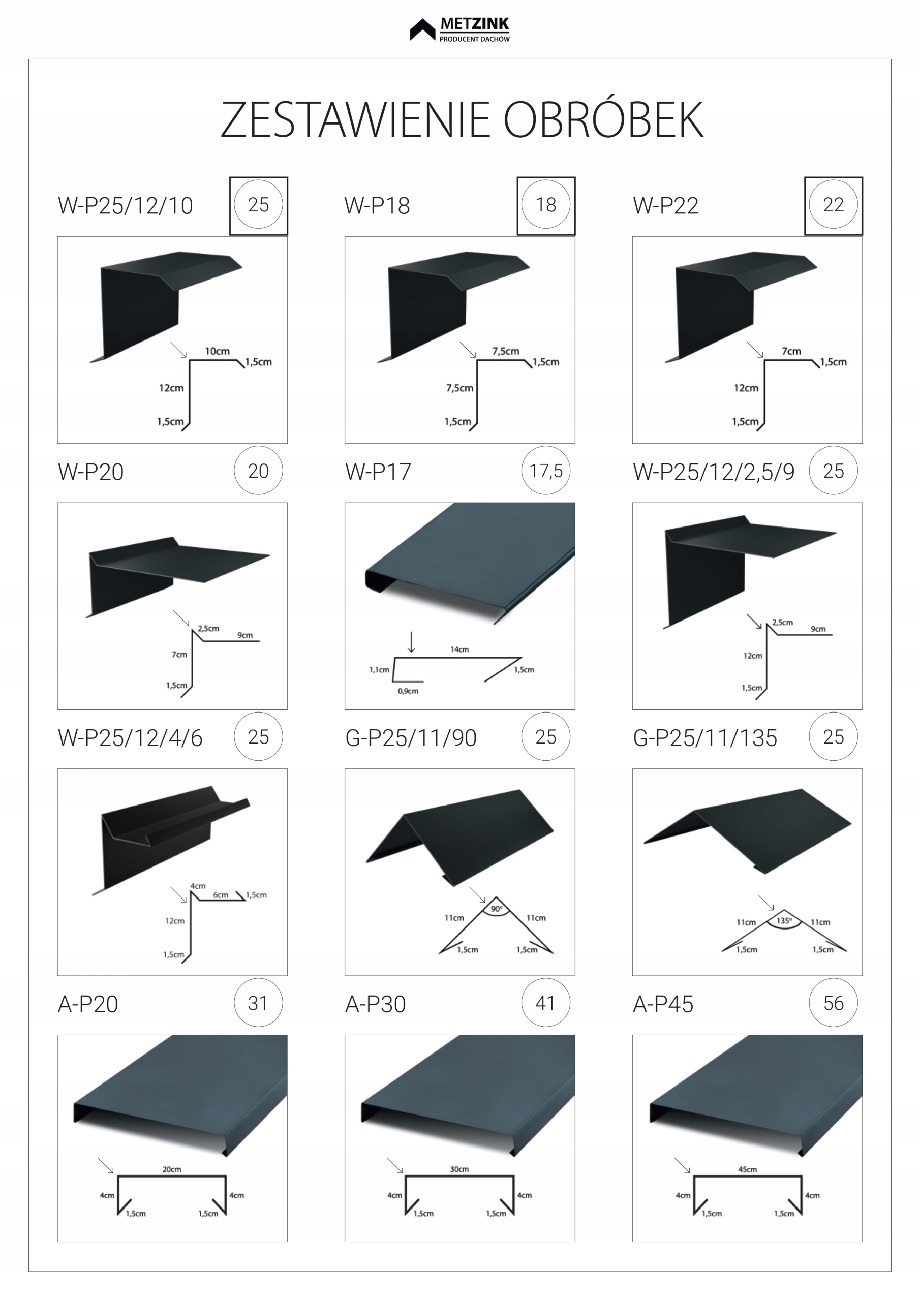 PAS PODRYNNOWY PP-P15 BRĄZ obróbki blacharskie Grubość 0.5 mm