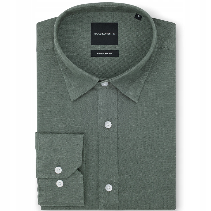 Lněná pánská košile v zelené barvě Regular Pako Lorente vel