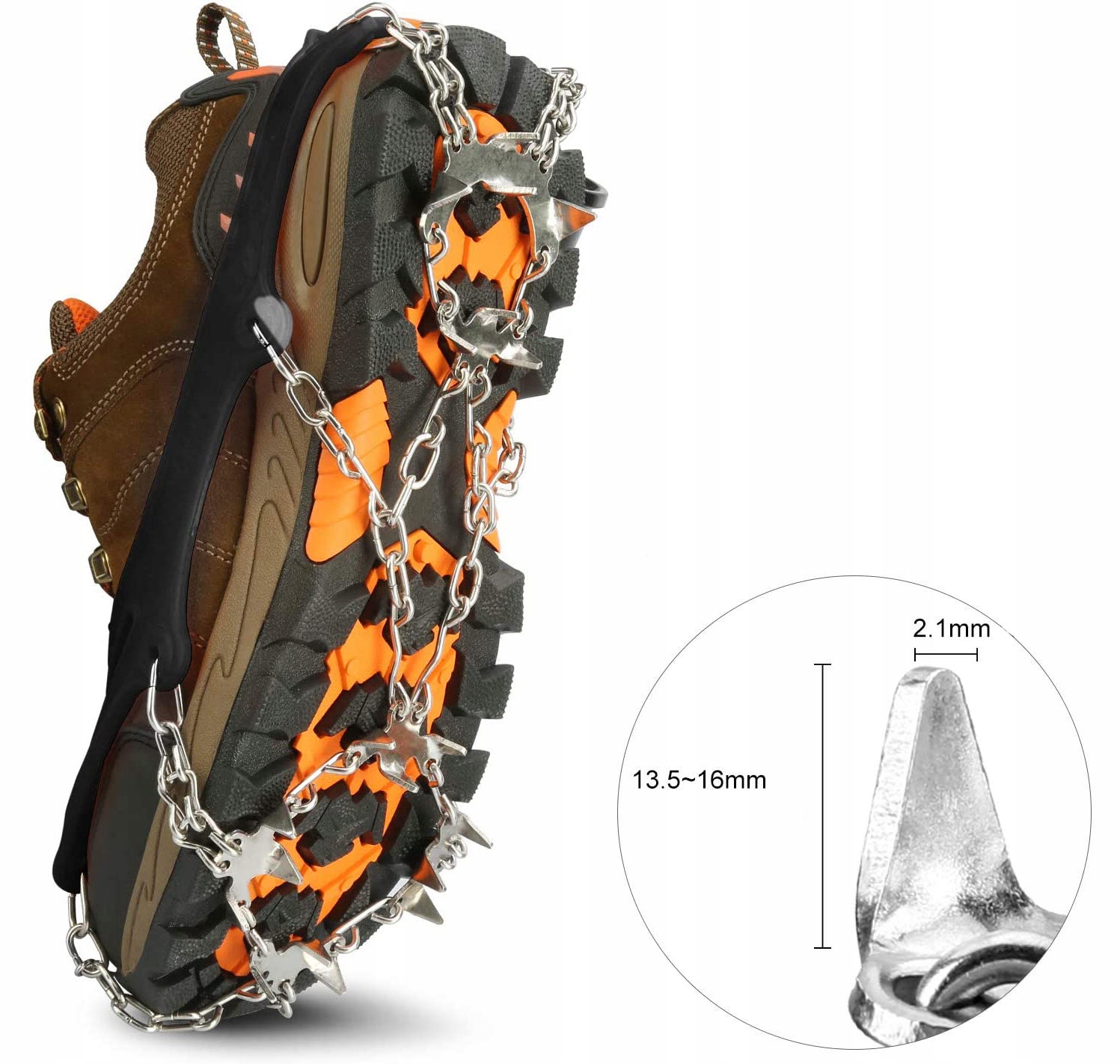 MOCNE RACZKI rozm. M 36-40 NAKŁADKI NA BUTY KOLCE ŁAŃCUCHY - 19 ZĘBÓW - Kod producenta wspinaczkowe antypoślizgowe nakładki