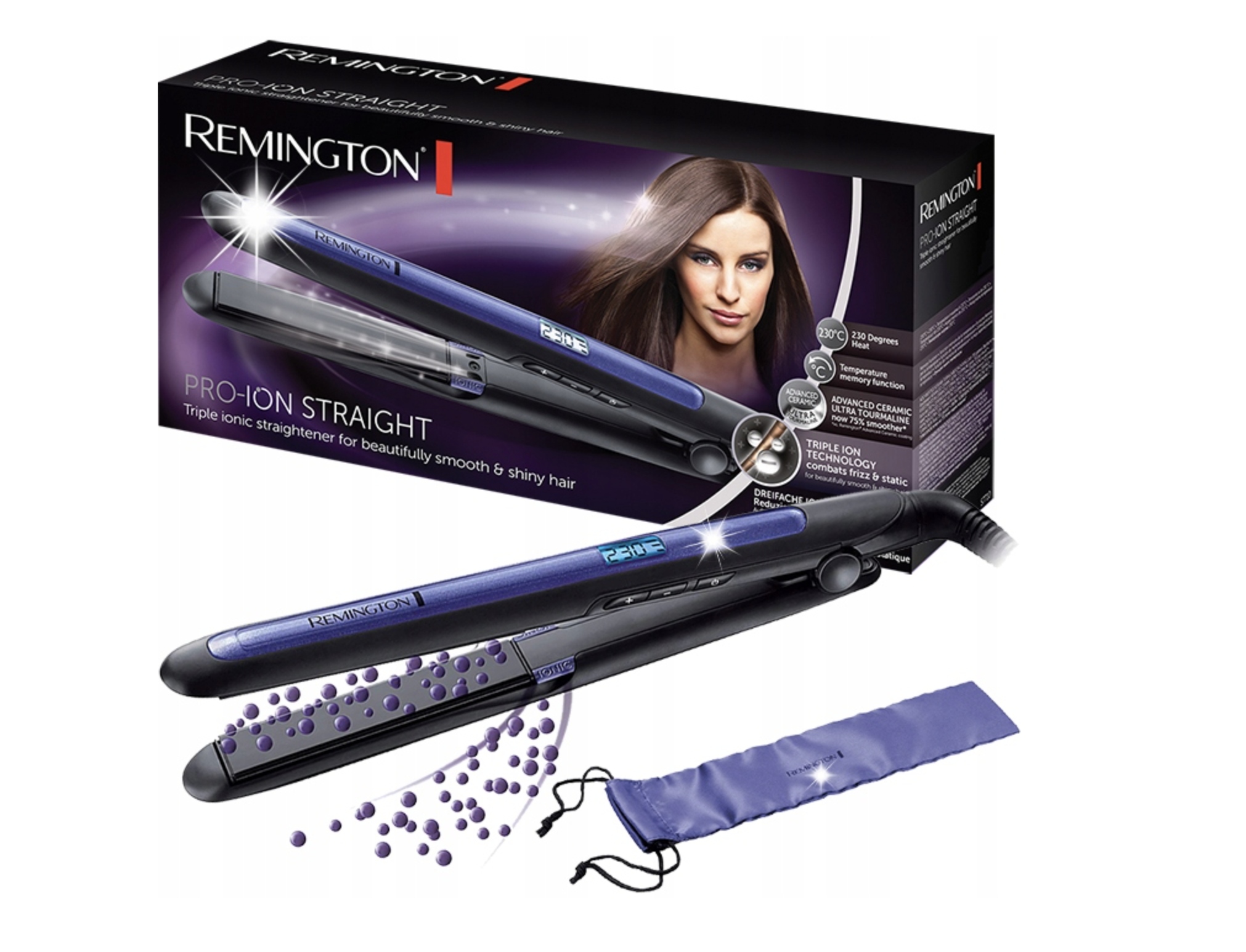 Prostownica Do Włosów Remington Ceramiczna Turmalinowa Jonizacja Etui