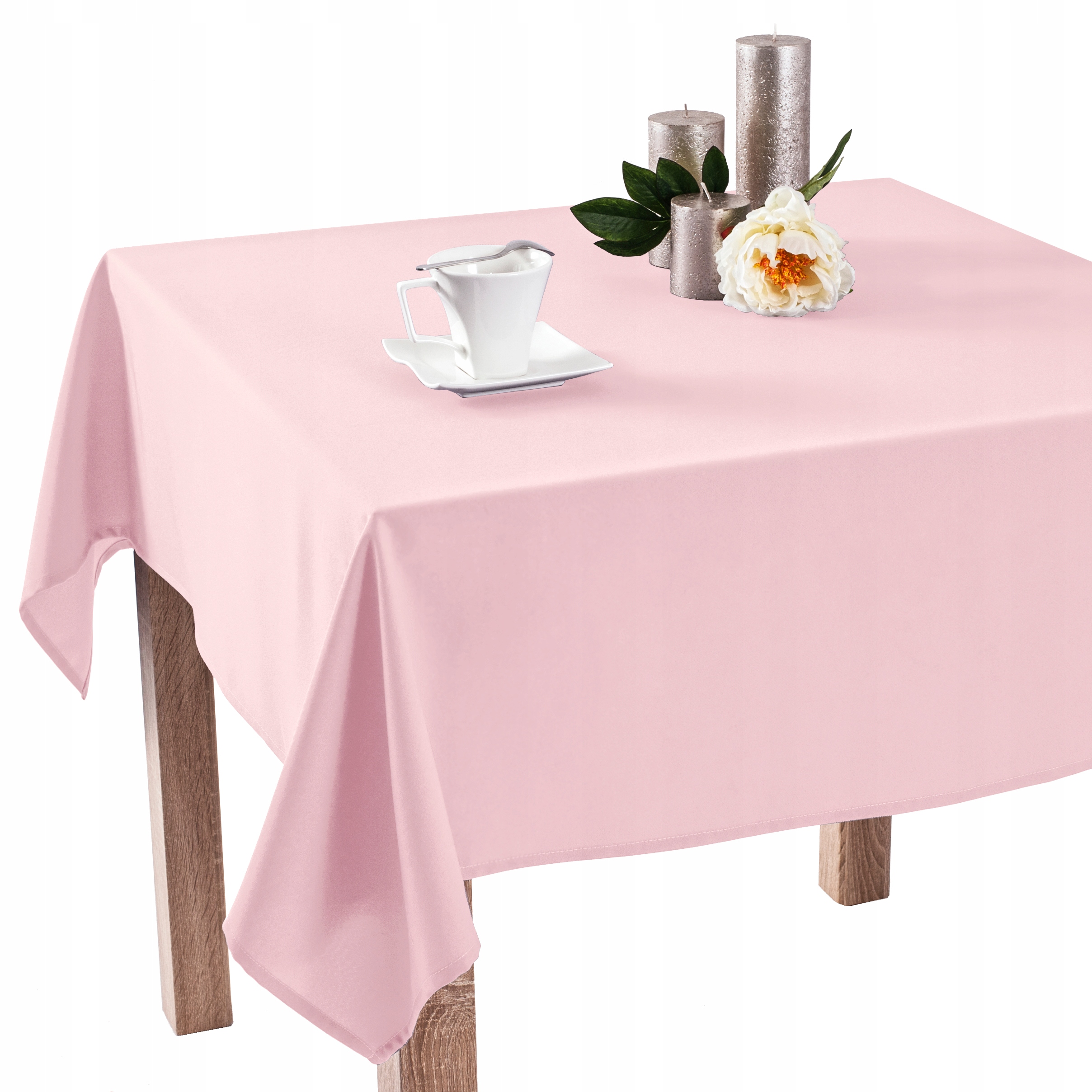 Obrus Szyty Poliestrowy Emma Pudrowy Róż 90x90cm