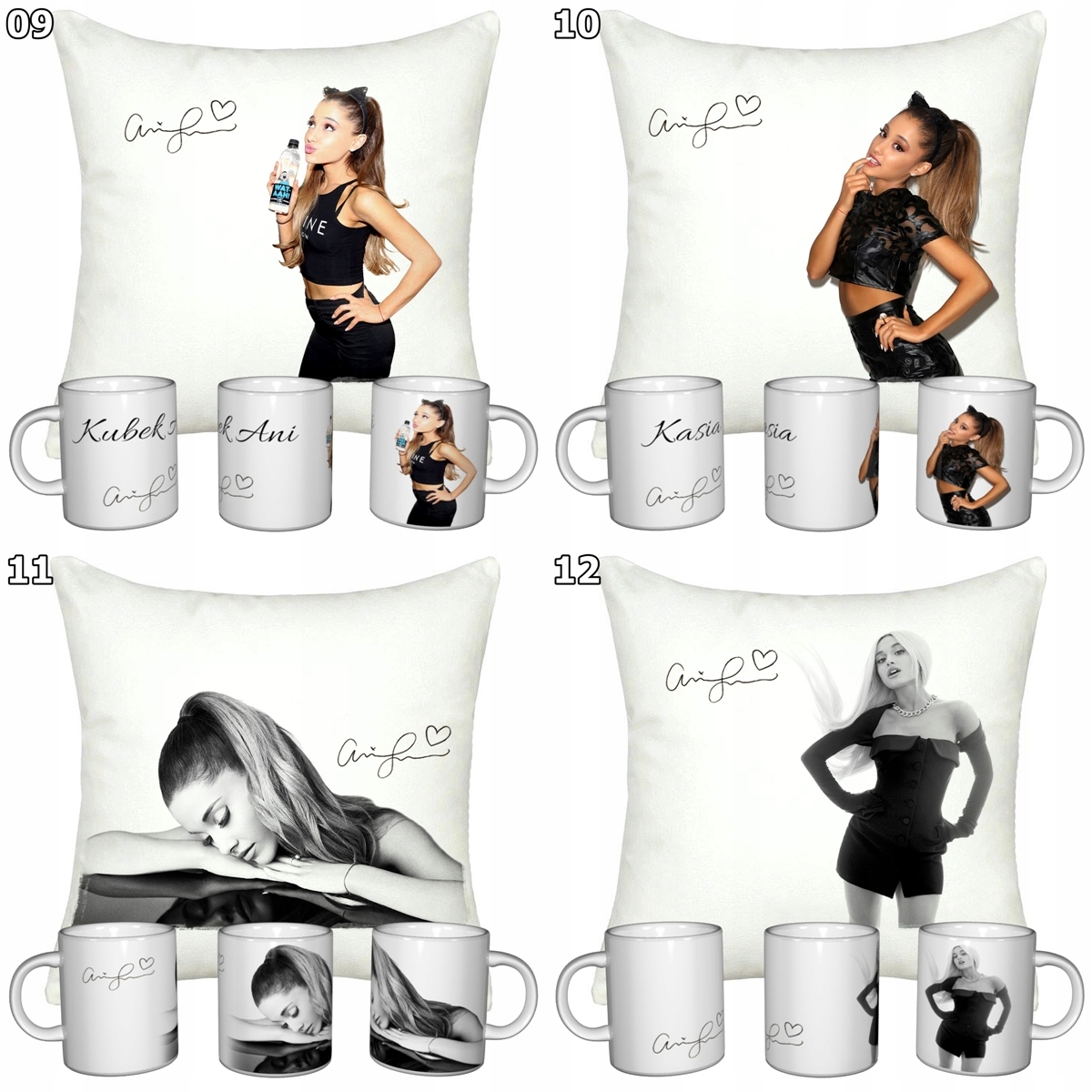 ZESTAW ARIANA GRANDE KUBEK + PODUSZKA + IMIE Marka inna