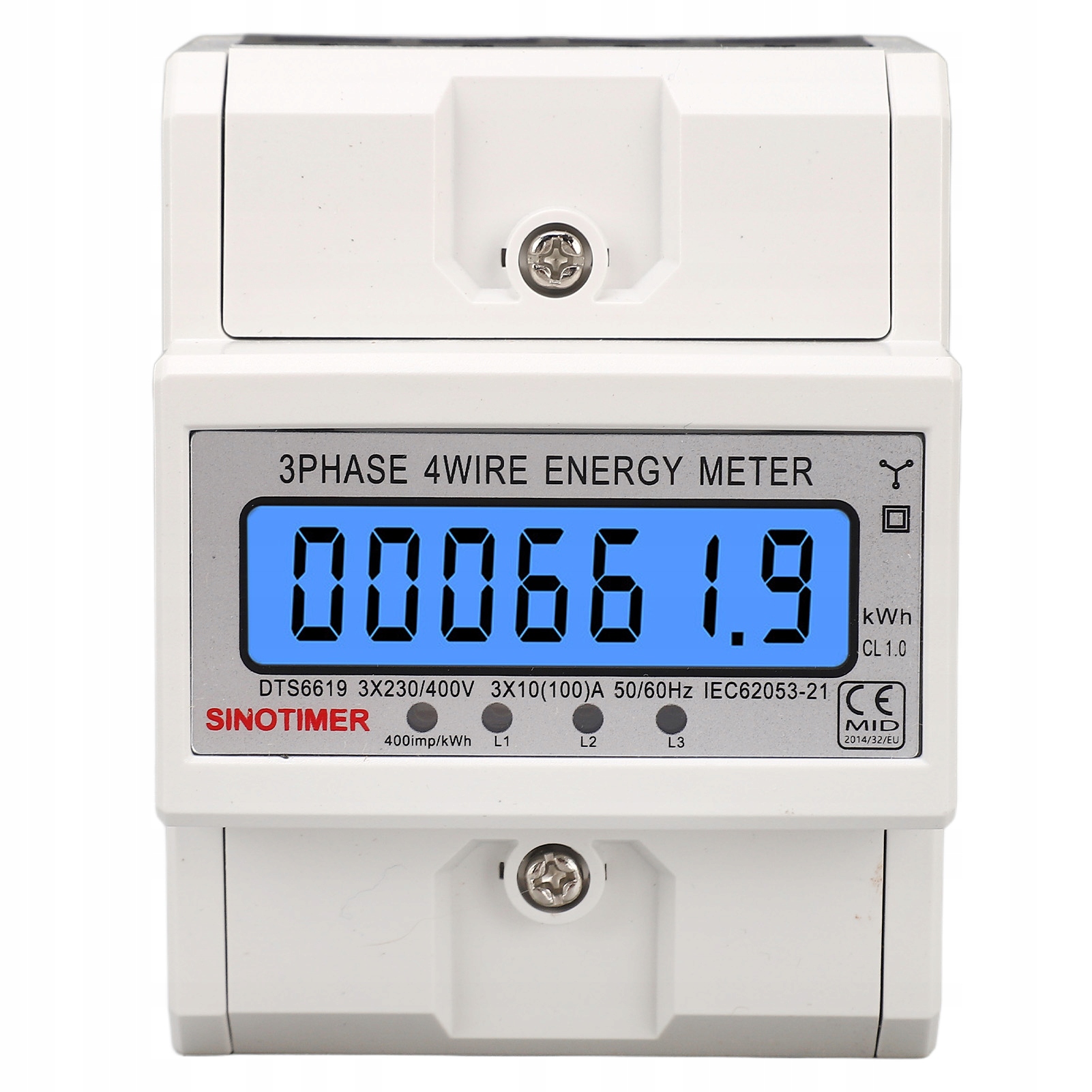 Měřič Energie 3 Fázový Obousměrný 4P LCD 10-100A