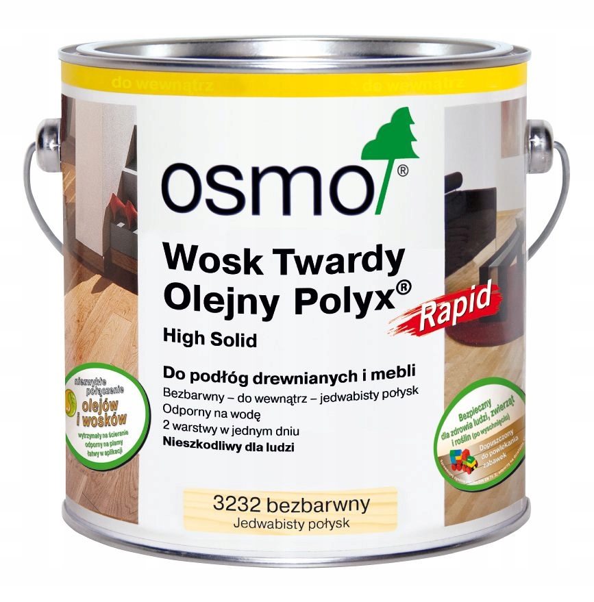 Osmo Wosk Twardy Olejny podlogi schody Rapid bezbarwny matowy 0,75L 3262
