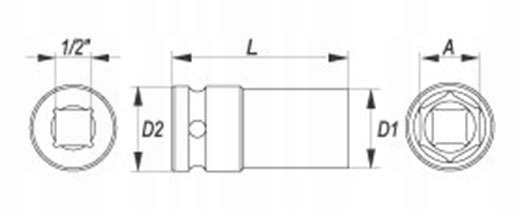YATO YT-1038 NASADKA UDAROWA DŁUGA 1/2 CALA 18 MM Marka Yato