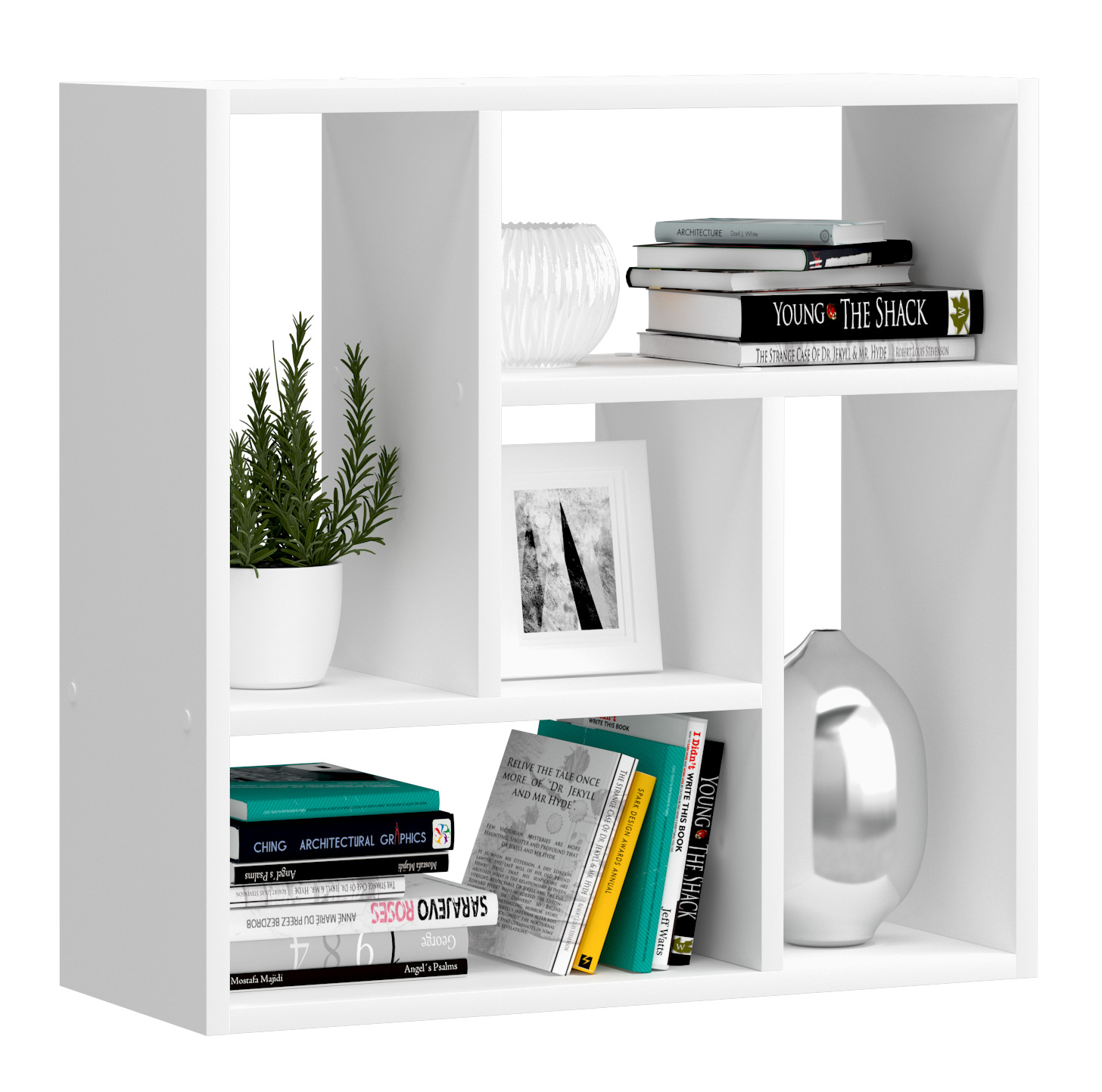 

Półka regał wisząca ścienna Duo na książki biała