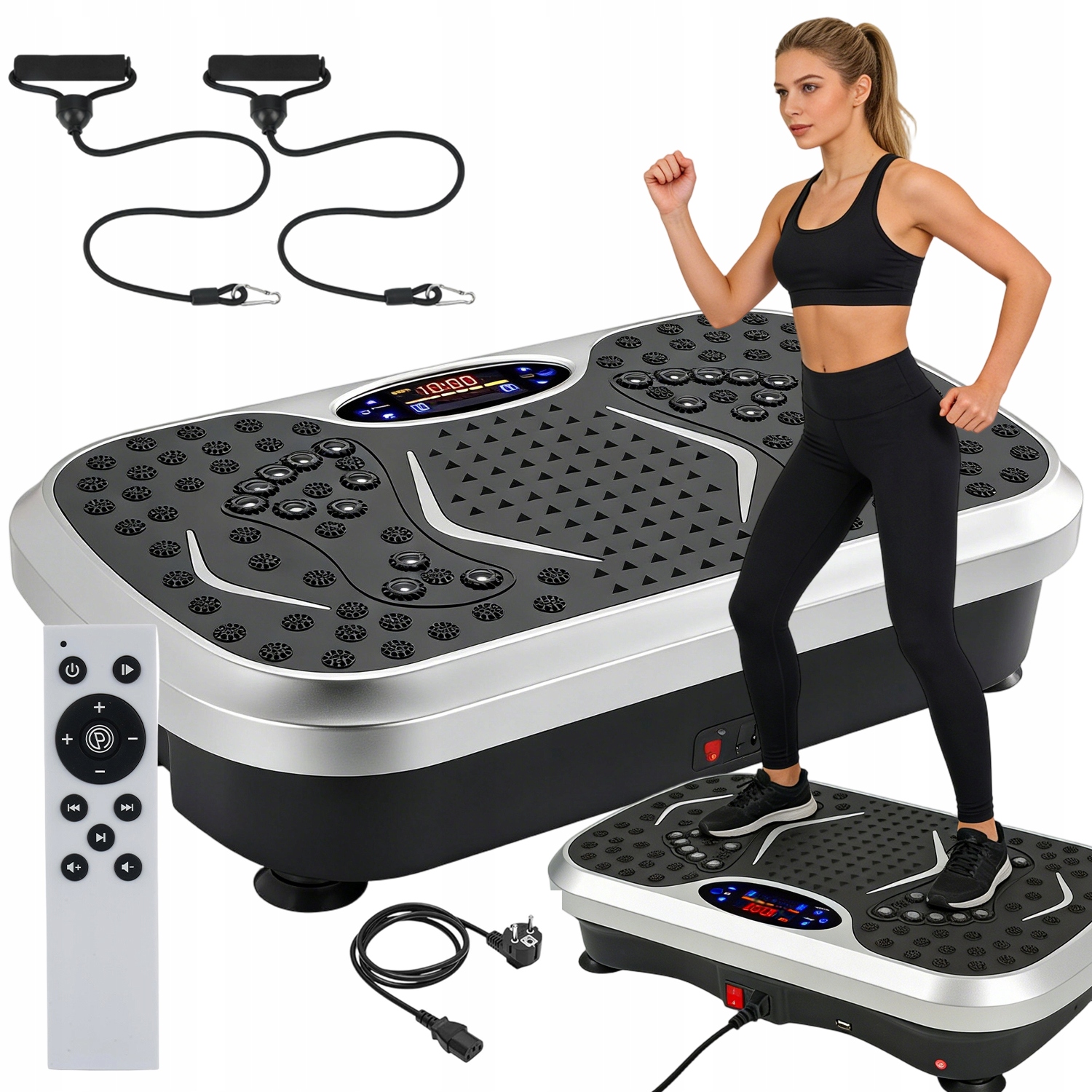 Platforma Wibracyjna Treningowa Wibrująca Masażer Bluetooth 200W Z Pilotem