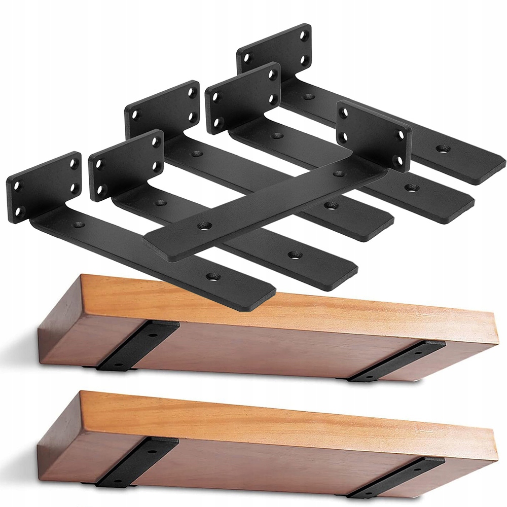 Konzole na polici, držák, podpěra, loft, černá, typ L 6el 8"