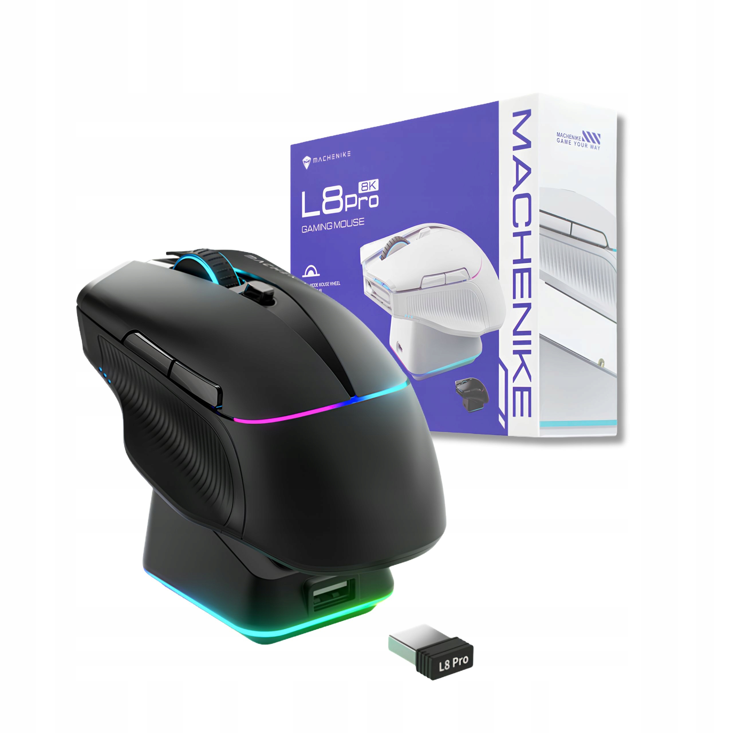Machenike L8 Pro Bezdrátová Myš Rgb Černá Tri-mode