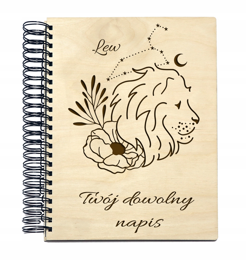 Album Drewniany Grawerowany znaki zodiaku A5
