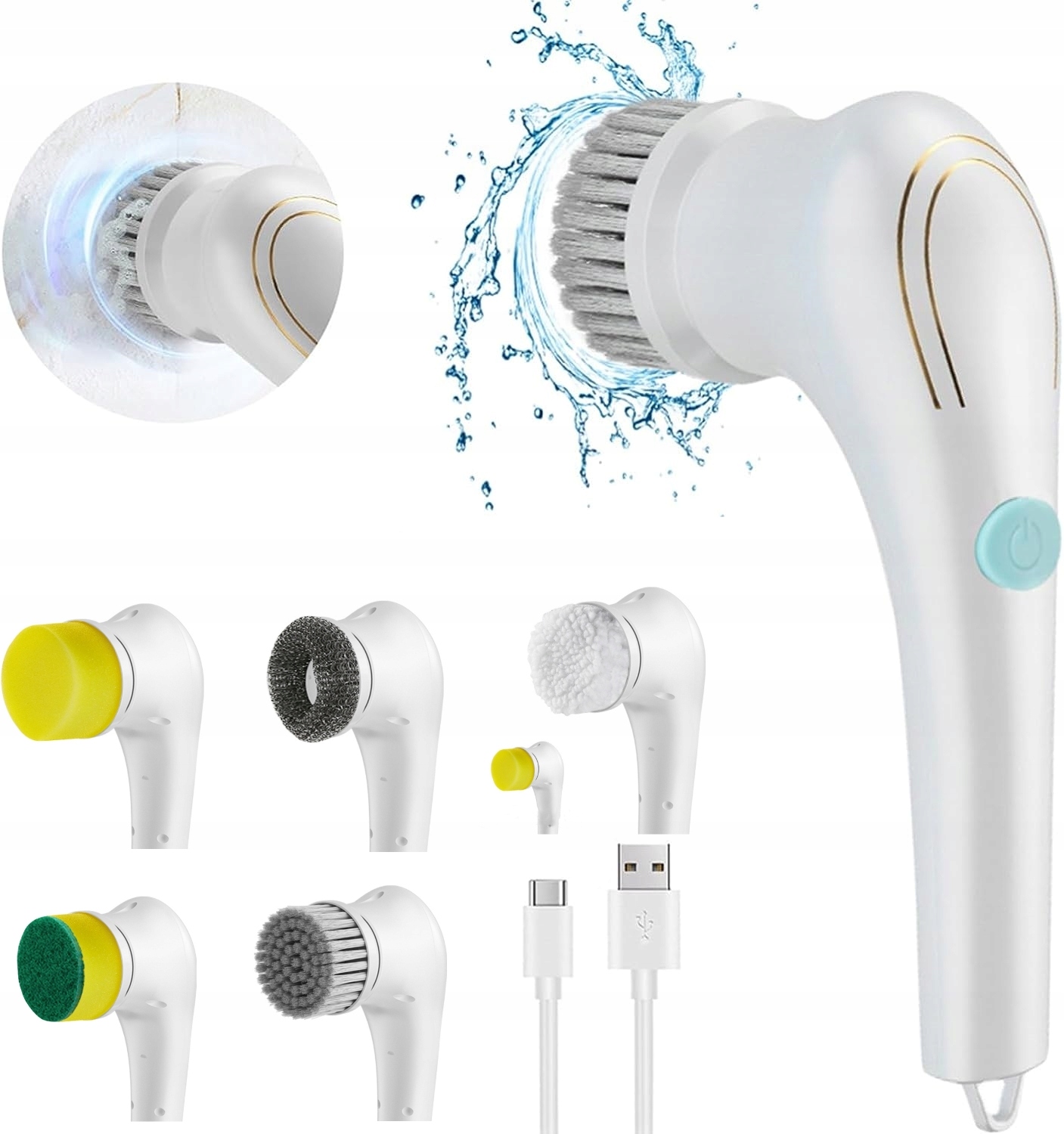 5W1 Elektryczna szorowarka Wielofunkcyjna szczotka OBROTOWA DO CZYSZCZENIA Marka bez marki