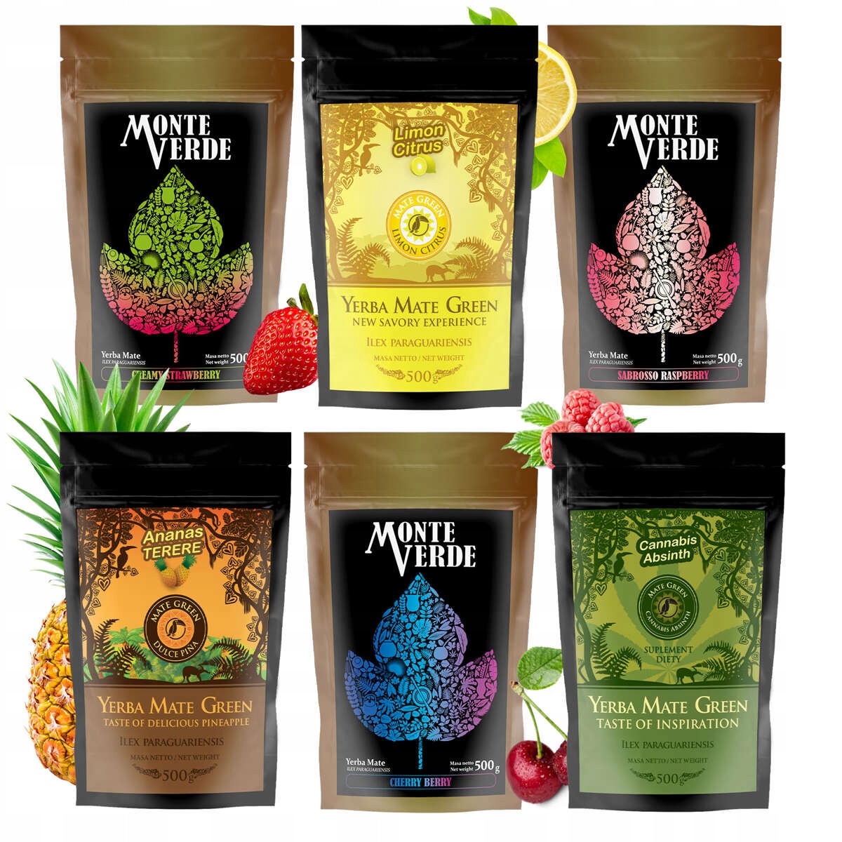 Sada Yerba Mate Monte Verde a Mate Green Ovocné 3kg různé