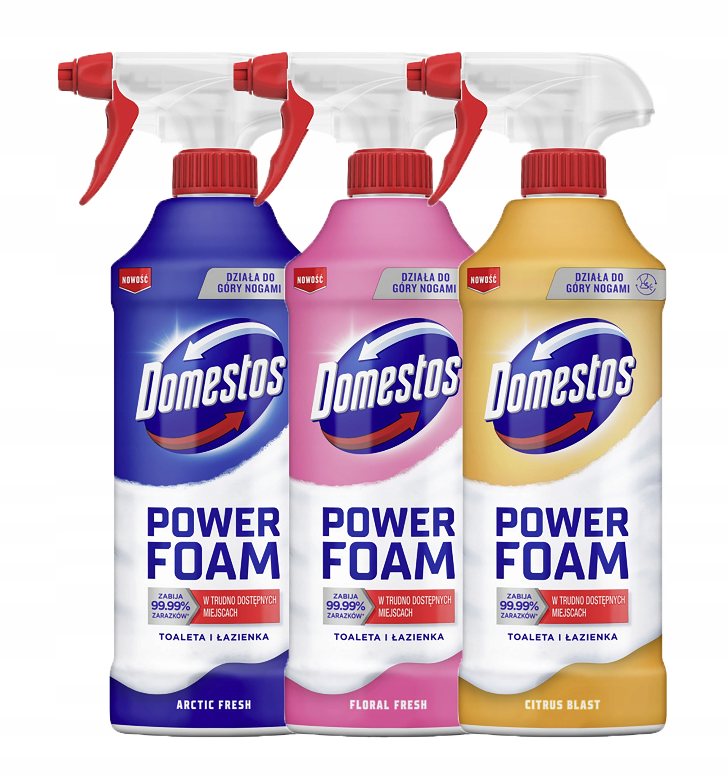 Levně Domestos Power Foam Piana do česny toalety a láhve MIX 3x435ml