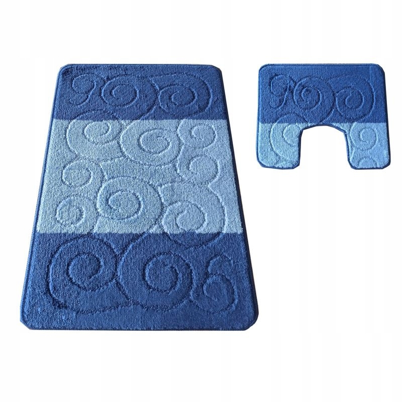 

Komplet dywaników łazienkowych wycięcie wc blue
