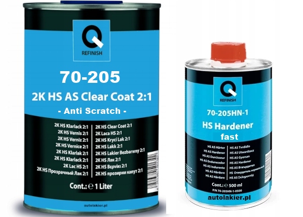 Anti Scratch bezbarwny wysoki połysk Hs 70-205 utwardzacz Fast Q-refin 201