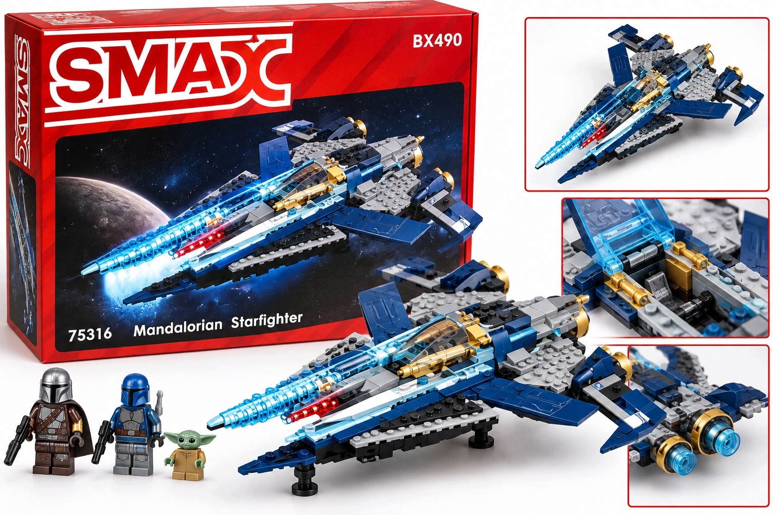 Sada Led osvětlení Briksmax BX490 pro Lego Star Wars 75316 Mandalorian